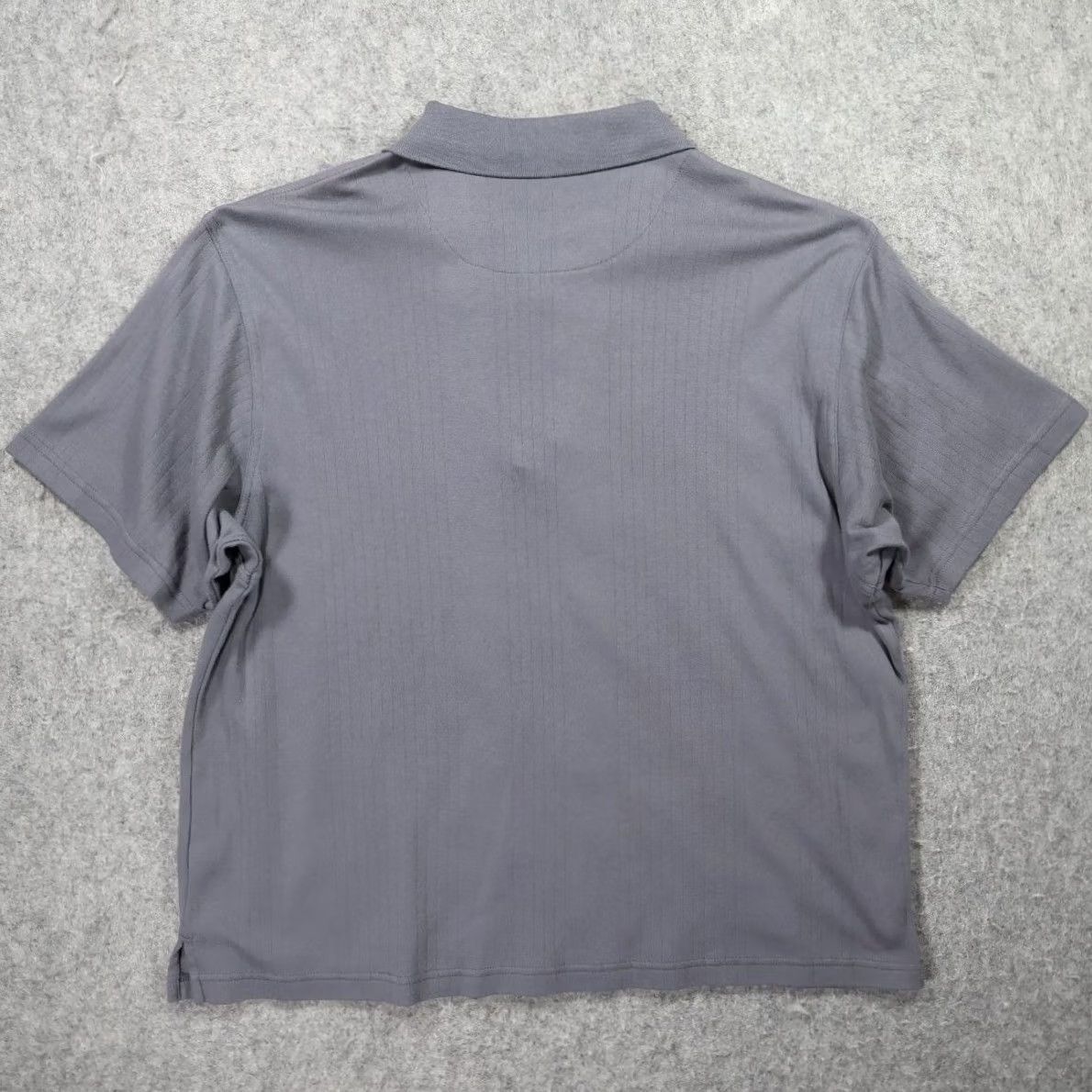 George George Polo Shirt Mens XL Gray Quarter Zip Short Sleeve Ribbed Texture Excellent Size US XL / EU 56 / 4 - 2 Thumbnail