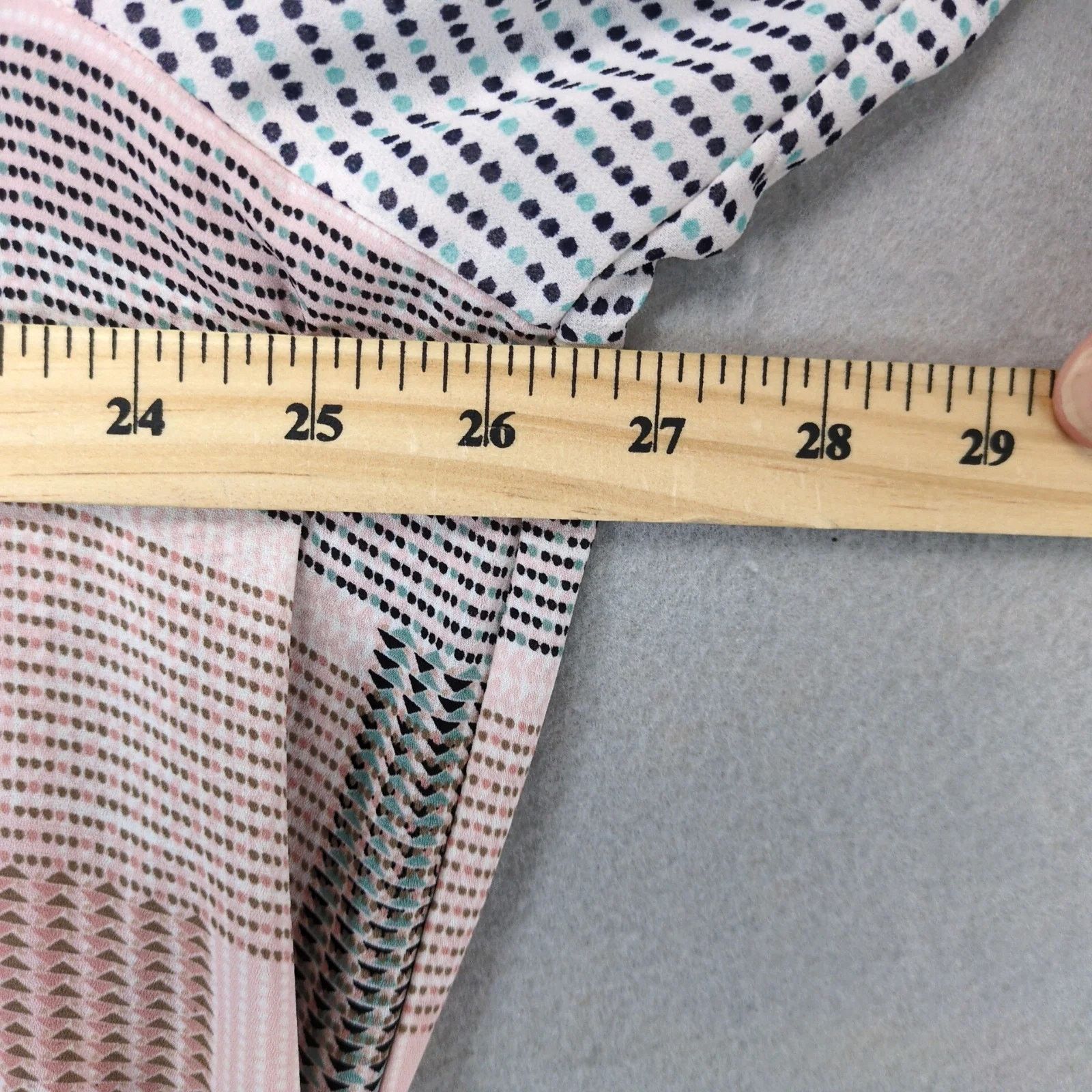 Other Rose & Olive Geometric Patchwork Print Button Up Shirt 2X Size XXL / US 16-18 / IT 52-54 - 7 Thumbnail