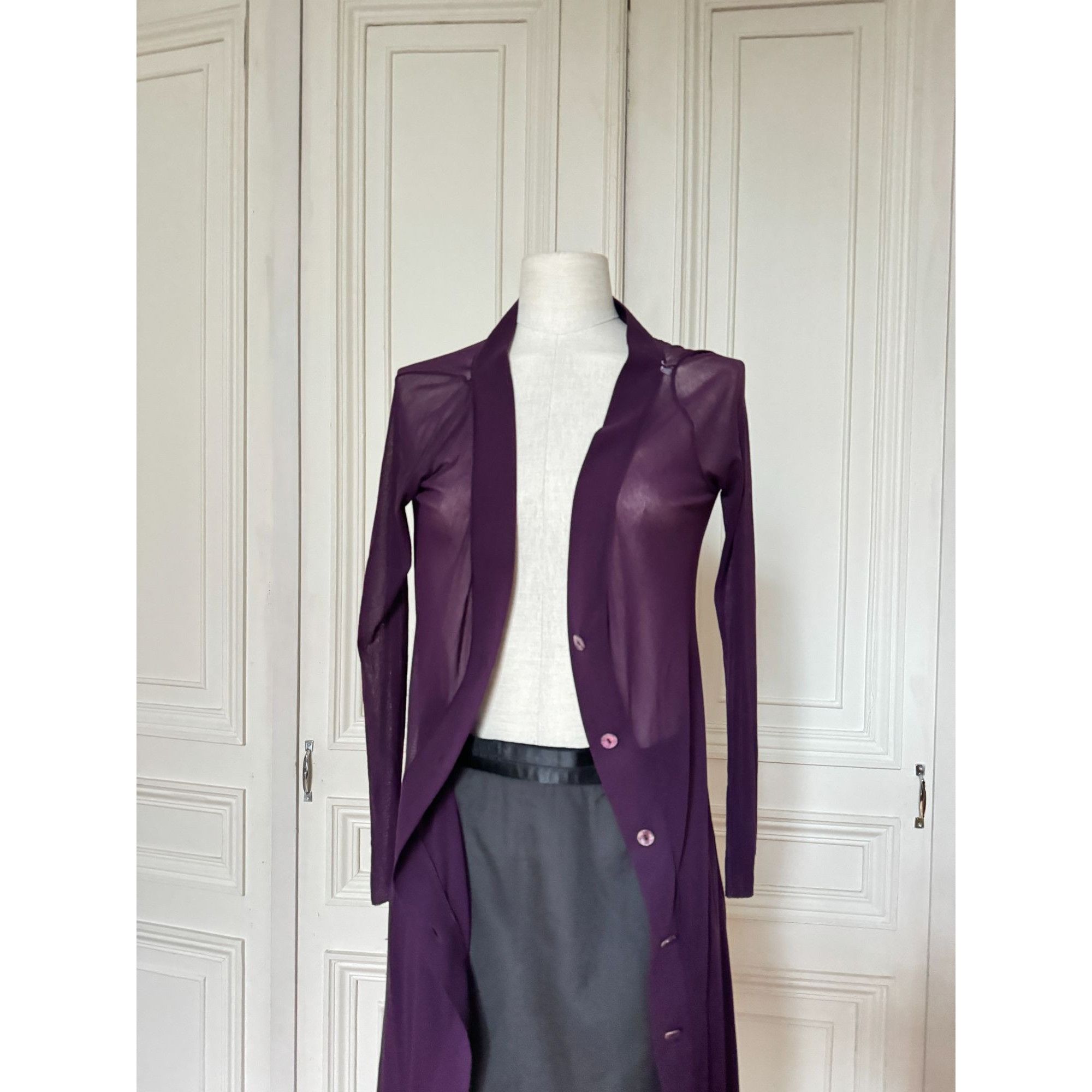 Jean Paul Gaultier Jean Paul Gaultier Maille Vintage Purple Mesh Long Cardigan Size M / US 6-8 / IT 42-44 - 4 Thumbnail