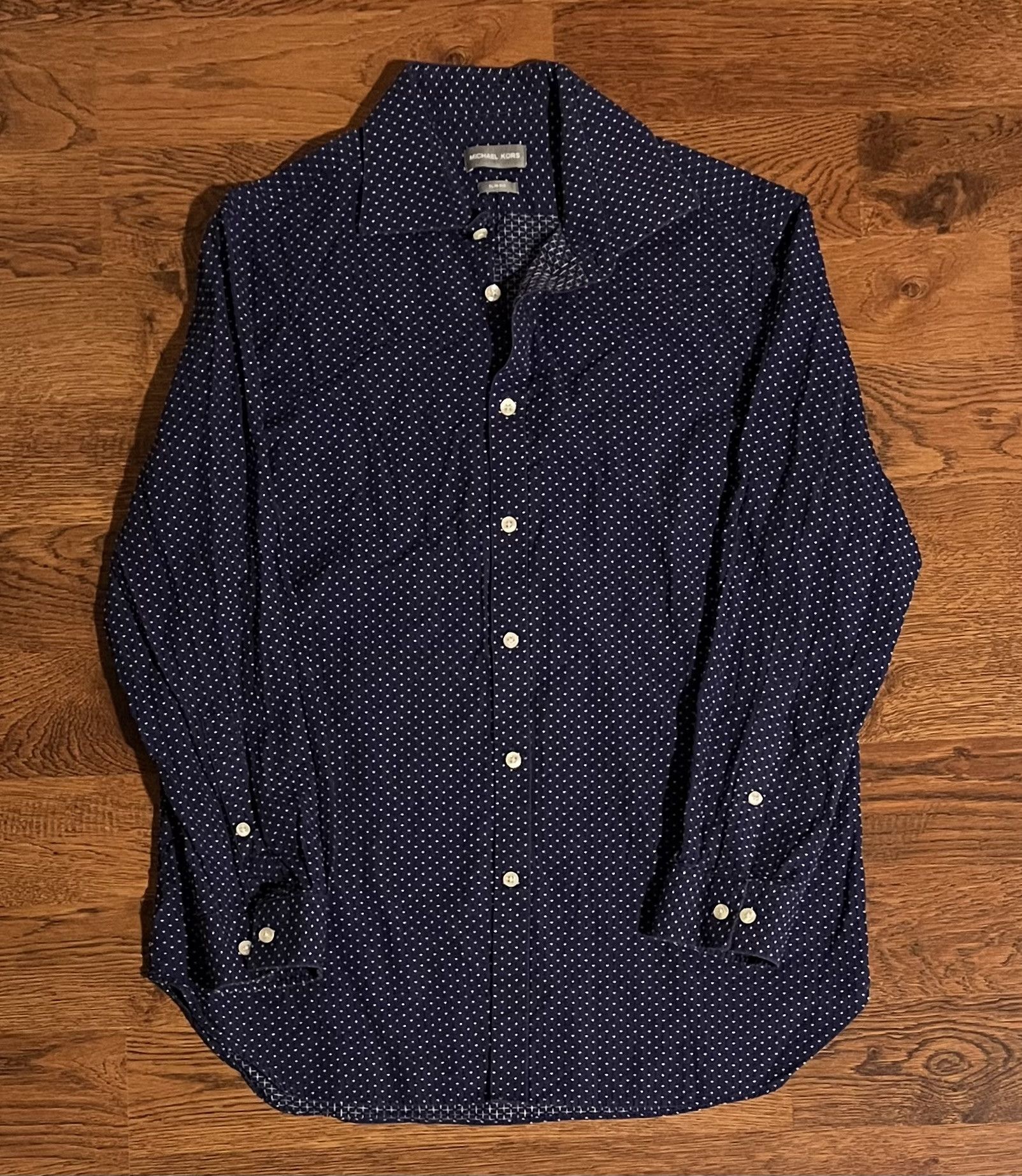 Michael Kors Michael Kors Micro Cross Print Button Down Shirt Size US L / EU 52-54 / 3 - 2 Thumbnail