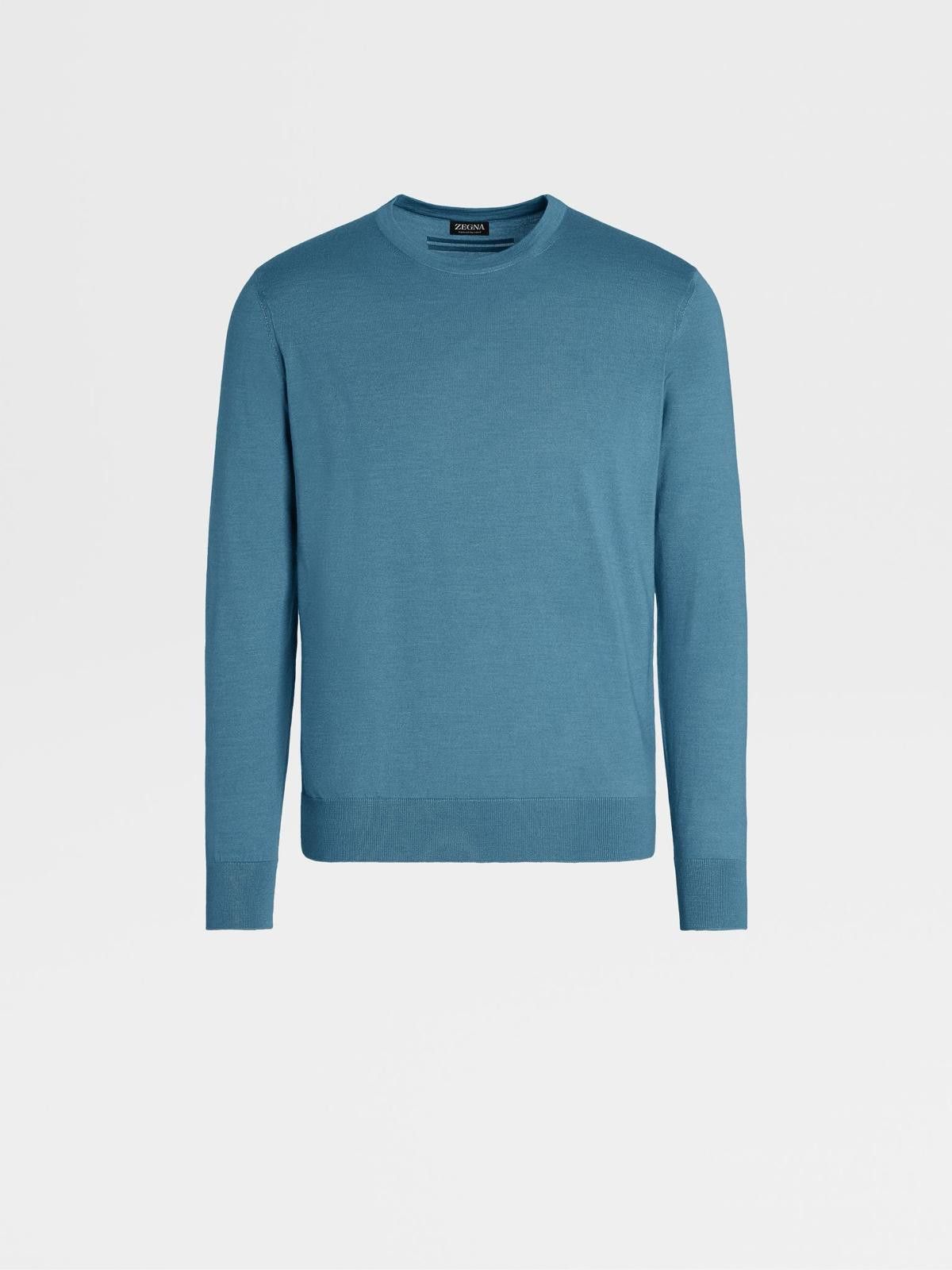 Ermenegildo Zegna o1s1rm0426 Crewneck Sweater in Blue Size US M / EU 48-50 / 2 - 1 Thumbnail