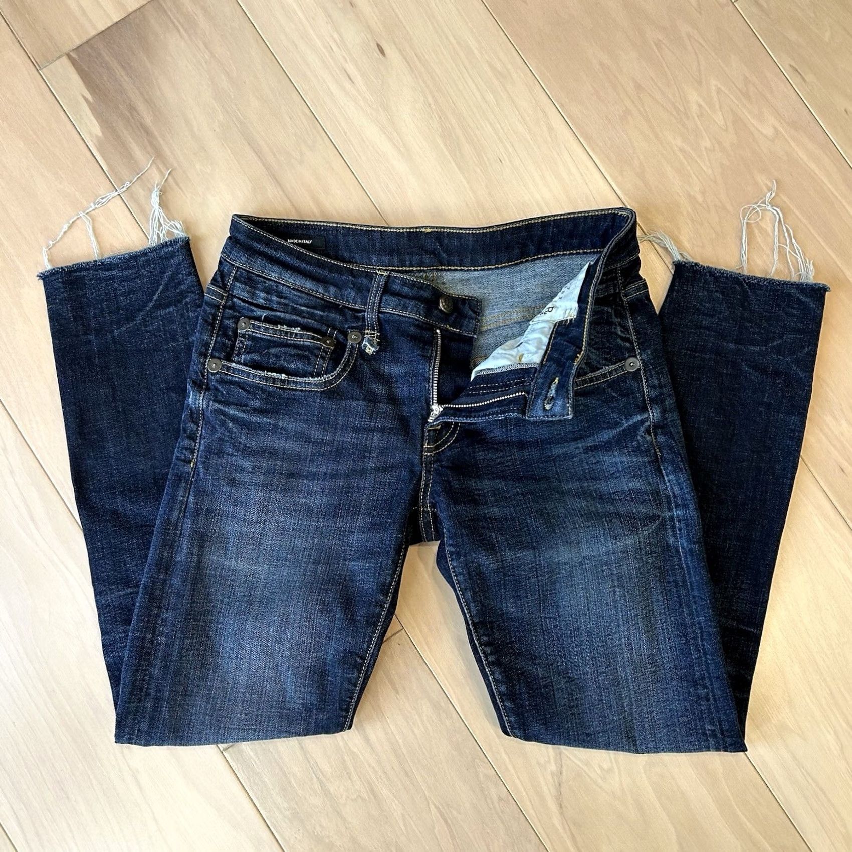 R13 R13 Indigo Denim Blue Jean Skinny Boy Howell Made Italy 27x26 Women’s Size 27" / US 4 / IT 40 - 6 Thumbnail