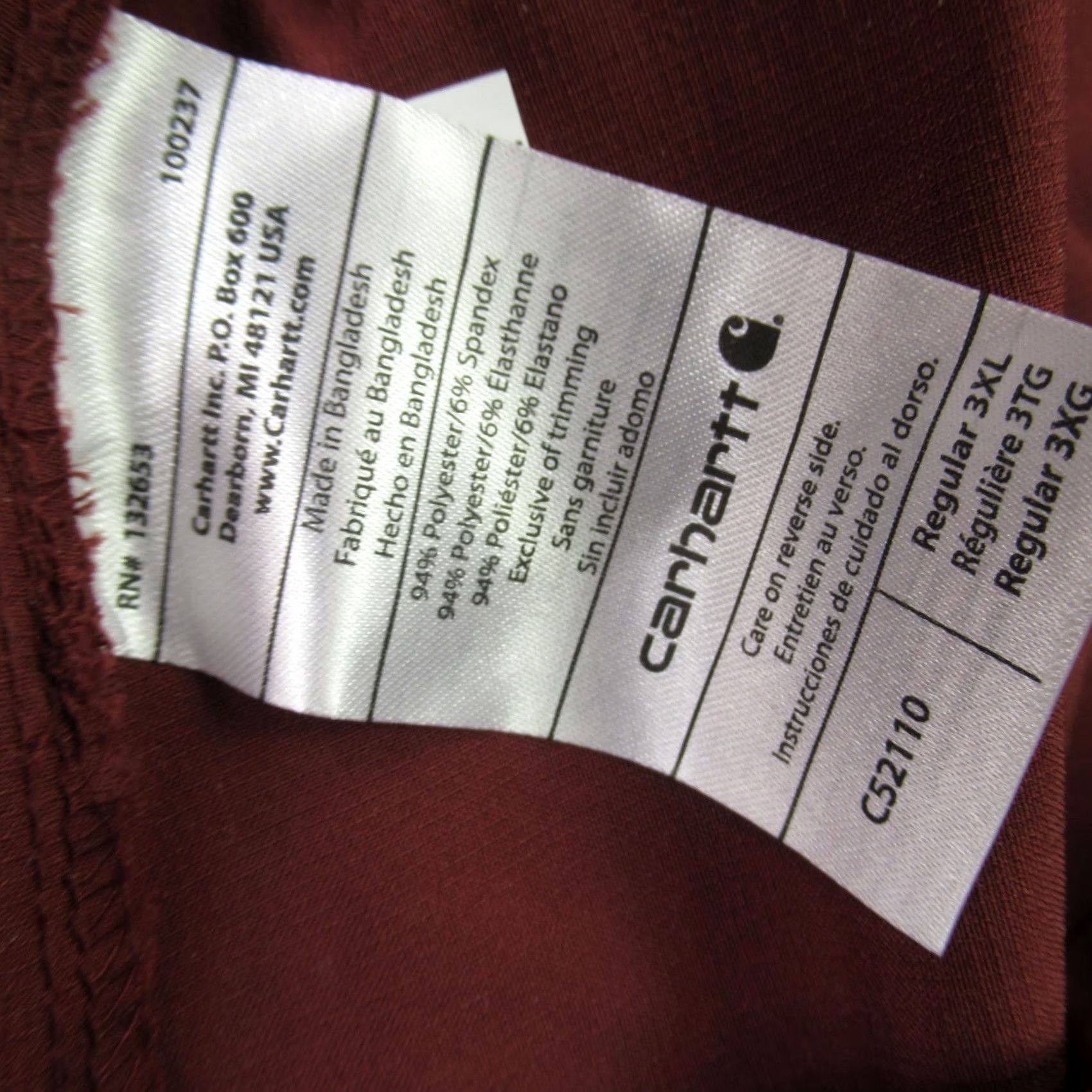 Carhartt Carhartt Pants Women 3XL Lightweight Straight Leg Burgundy Drawstring Flex Force Size 40" / US 18 - 3 Thumbnail