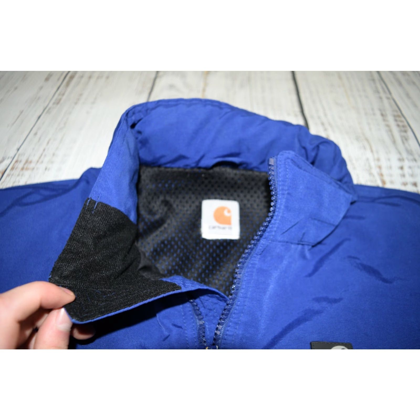 Carhartt VINTAGE Carhartt USA Hooded Heavy Windbreaker Royal Blue Work Jacket Full Zip XL Shirt Mens Size US XL / EU 56 / 4 - 5 Thumbnail