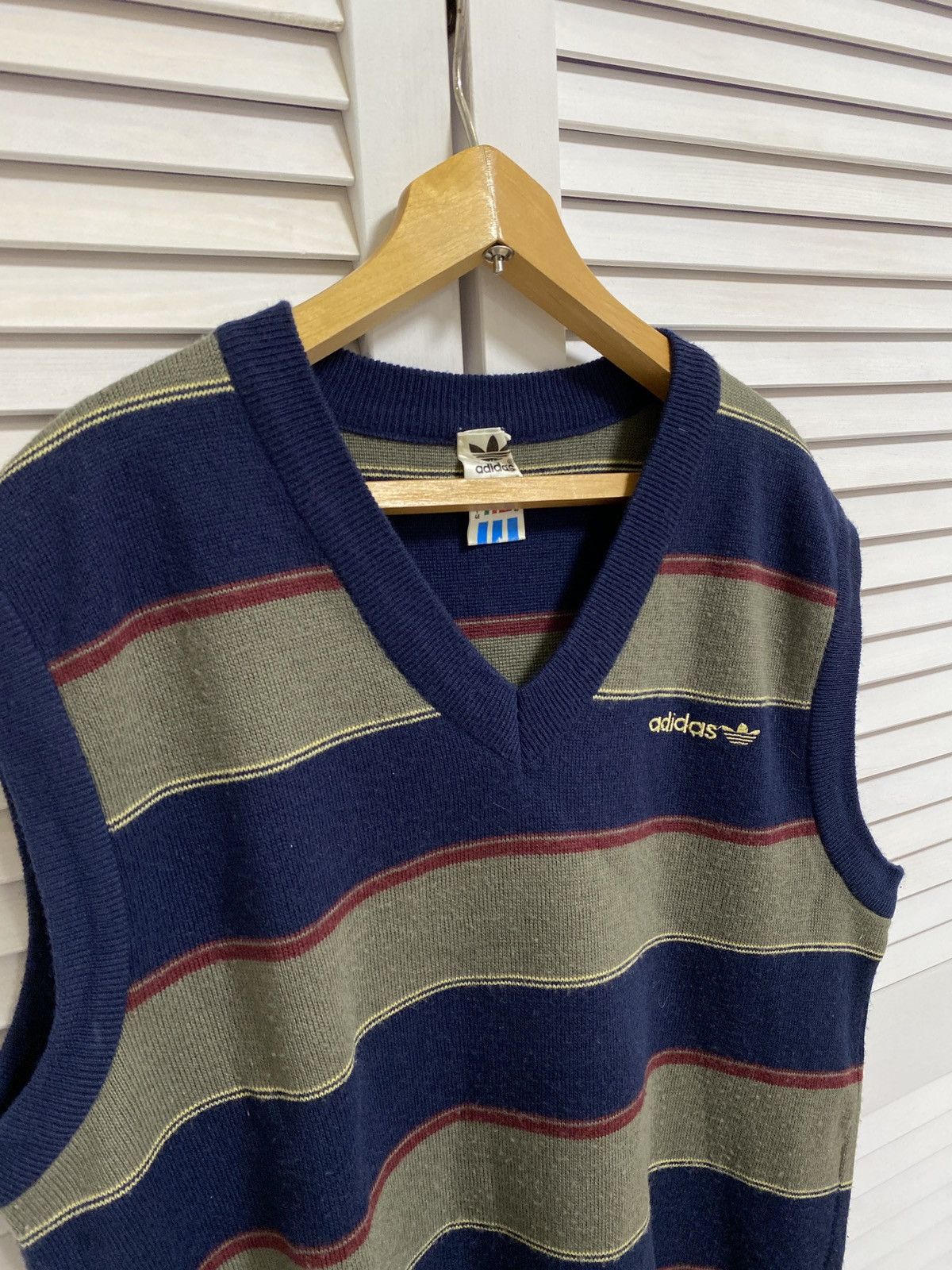 Adidas × Vintage 🎥 Vintage Vest sleeveless vest jerkin Adidas Logo Striped 90 Size US M / EU 48-50 / 2 - 4 Thumbnail
