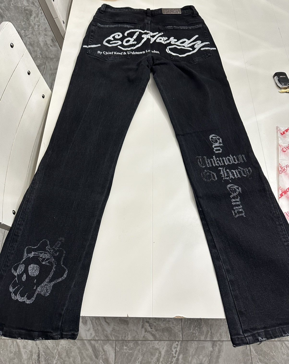 Ed Hardy × Glo Gang × Unknown London Chief Keef Ed hardy Jeans 28x28 Size US 28 / EU 44 - 2 Thumbnail