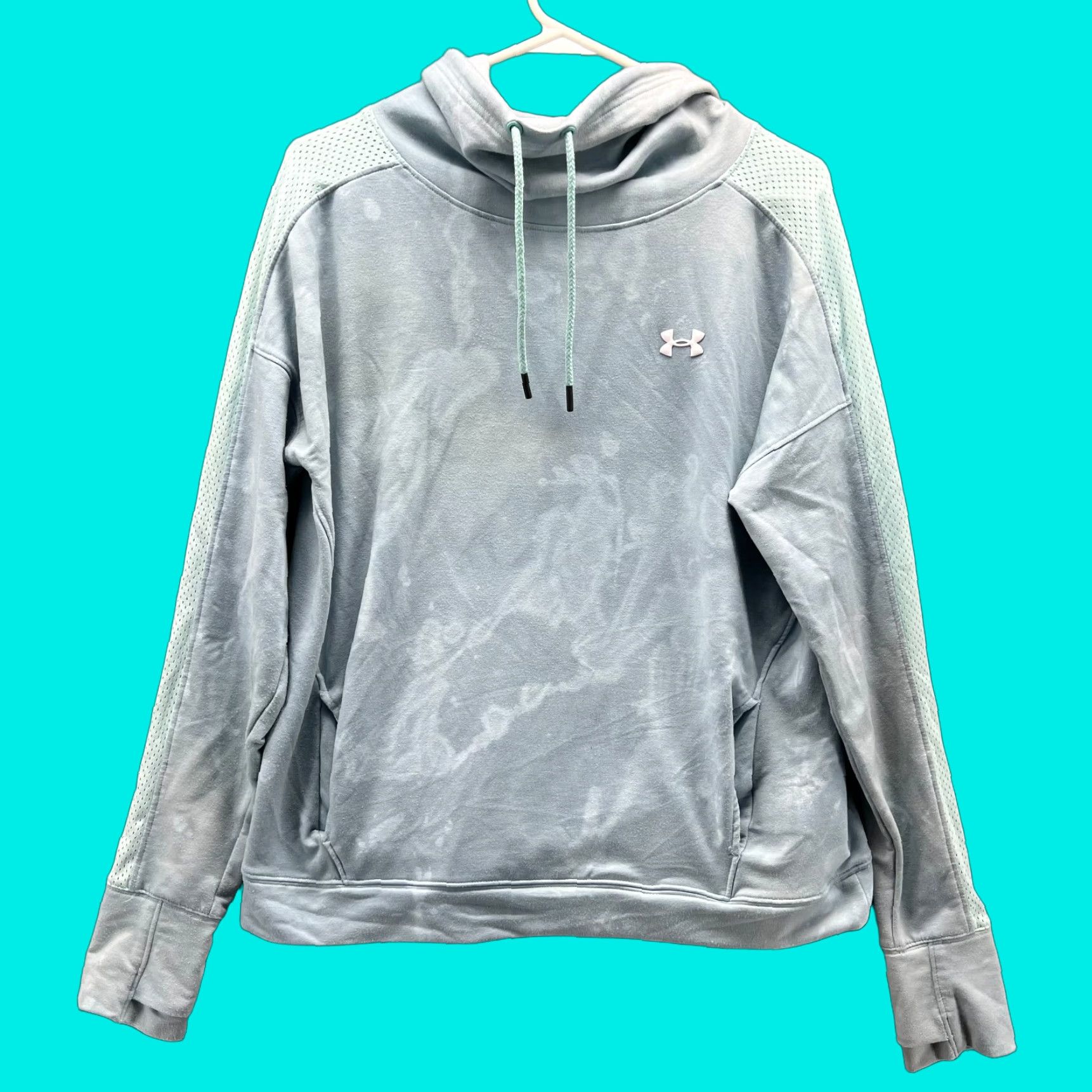 Under Armour Under Armour Sweater Women Large Teal Hooded Pullover Fleece Jacket Size L / US 10 / IT 46 - 1 Thumbnail