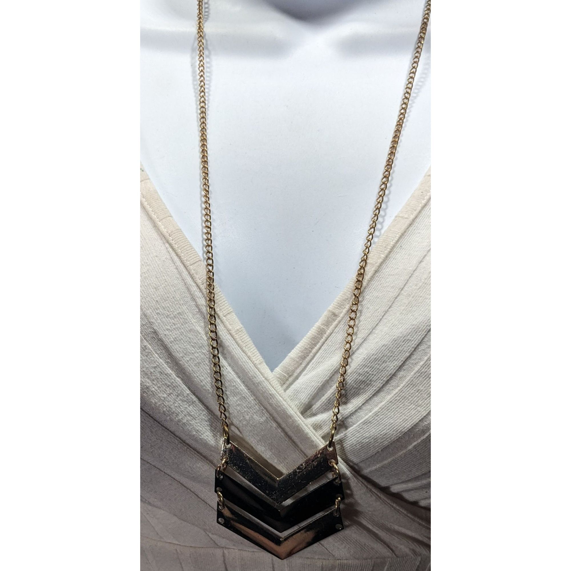 Other Bohemian Multi-Metallic Chevron Pendant Necklace Size ONE SIZE - 2 Thumbnail