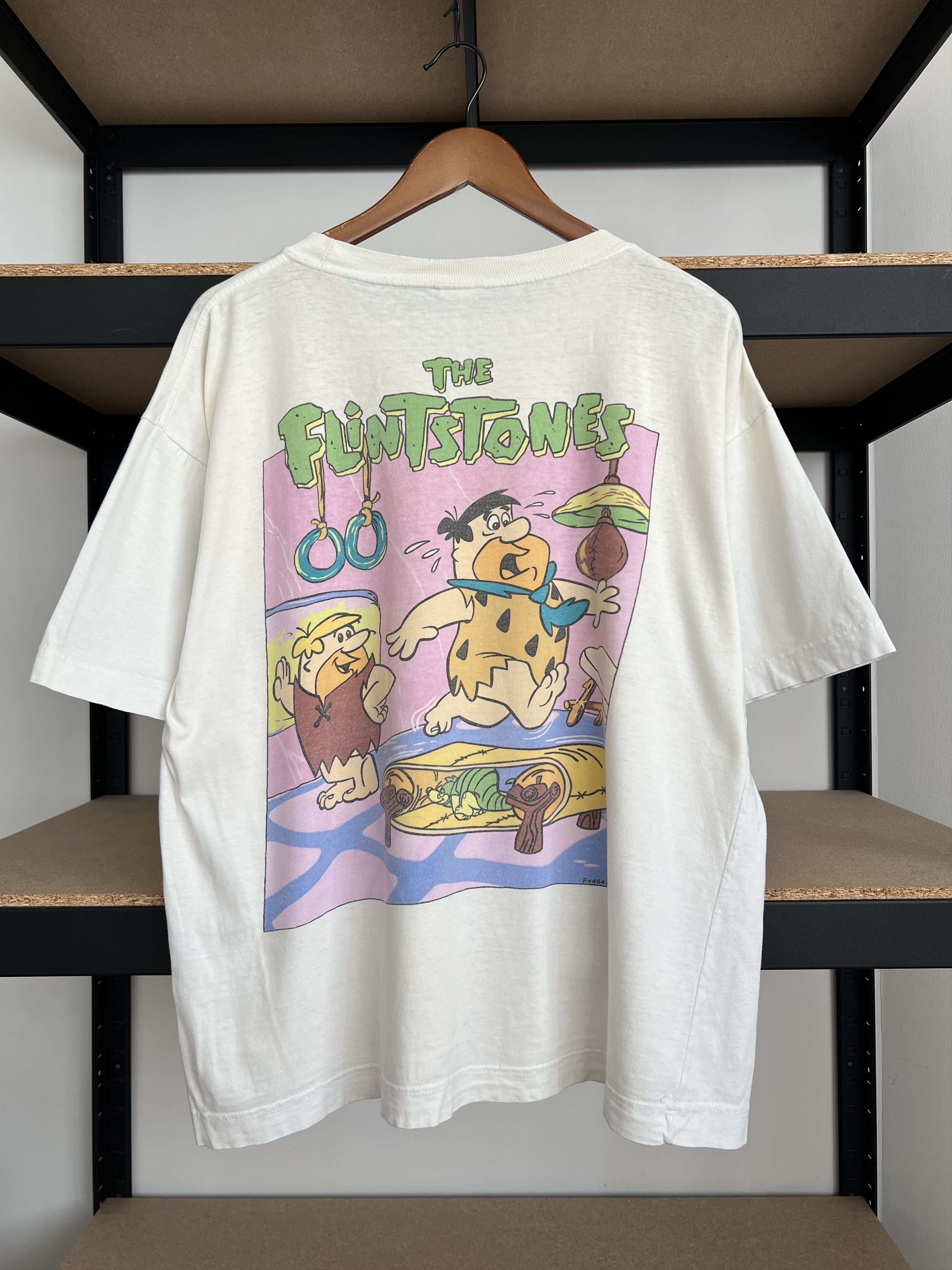 Cartoon Network Vintage 90s The Flintstones Cartoon Humor Funny White Tshirt Size US XL / EU 56 / 4 - 1 Thumbnail
