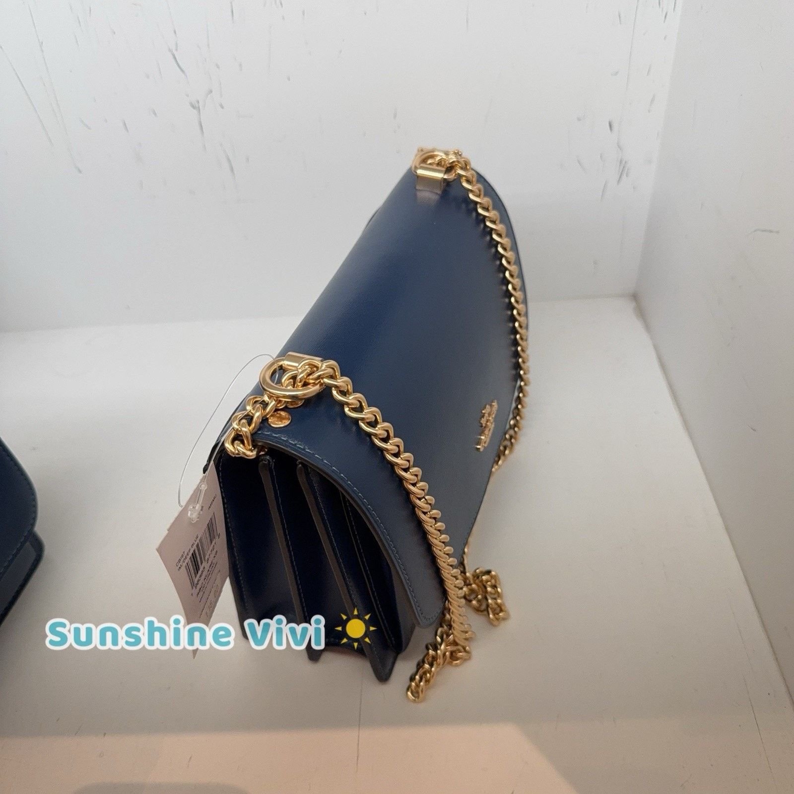 Coach NWT Coach Klare Crossbody Chain Bag Leather CBI97 Deep Blue Size ONE SIZE - 4 Thumbnail