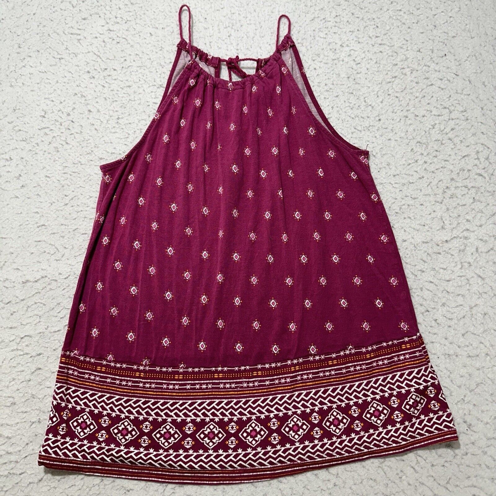 Old Navy Old Navy XS Babydoll Tank Top Berry Purple Boho Print Size XS / US 0-2 / IT 36-38 - 1 Thumbnail