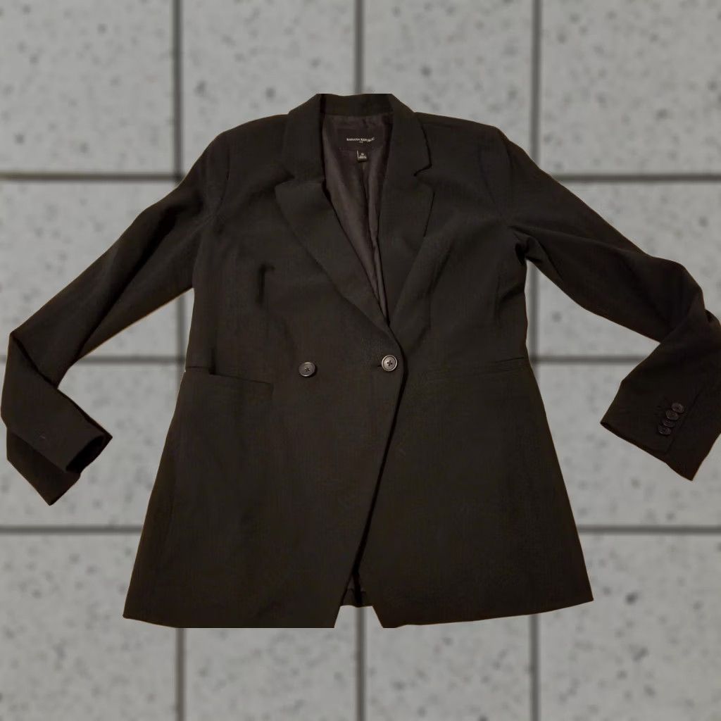 Banana Republic Womens Banana Republic Blazer Black 10 Size Regular Basic Jacket Size L / US 10 / IT 46 - 1 Thumbnail