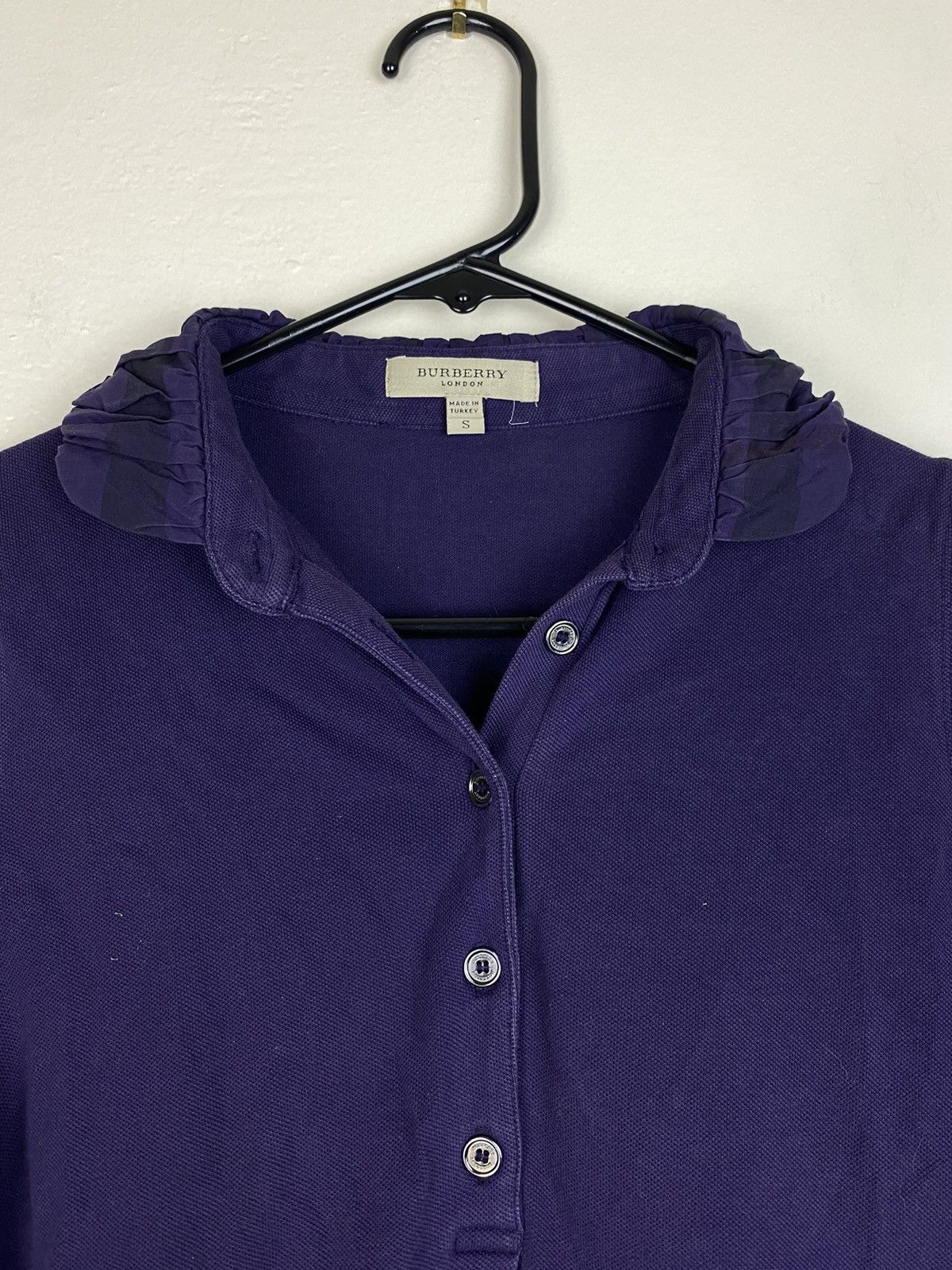 Burberry Purple Burberry Nova Check Polo Shirt Button Up Size S / US 4 / IT 40 - 3 Thumbnail