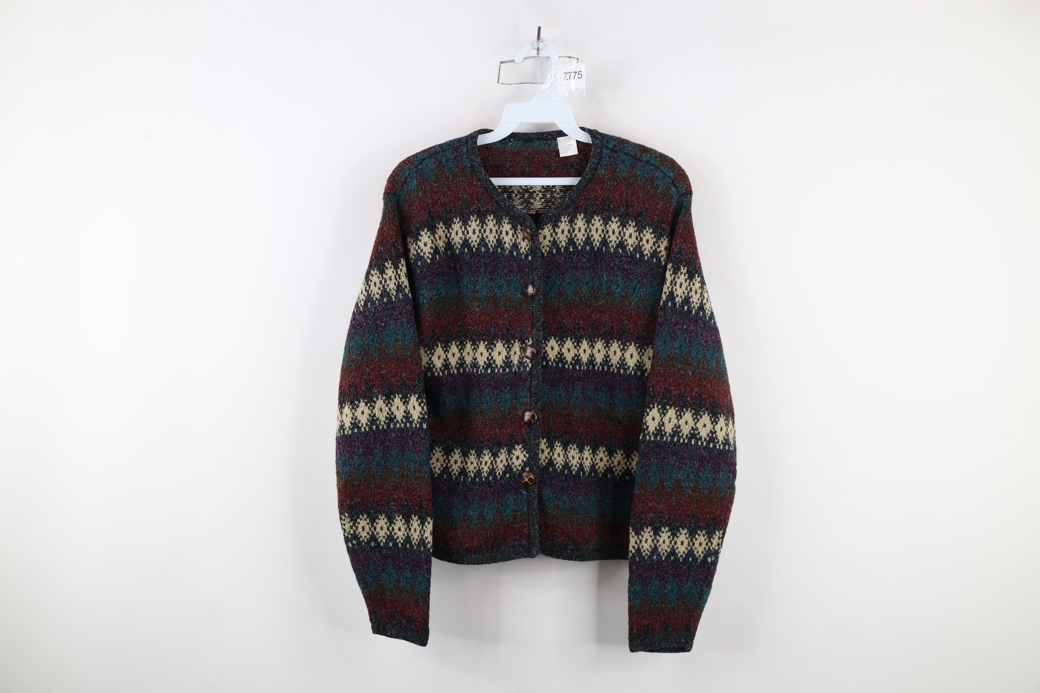 Vintage Vintage 90s Streetwear Fair Isle Knit Cardigan Sweater Size M / US 6-8 / IT 42-44 - 1 Thumbnail