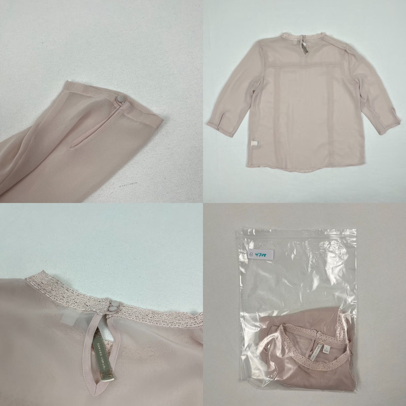 Vintage Lauren Conrad Runway Blouse Womens L Pale Pink Sheer Fairy Lace Layering Top Y2K Shirt Size L / US 10 / IT 46 - 8 Thumbnail