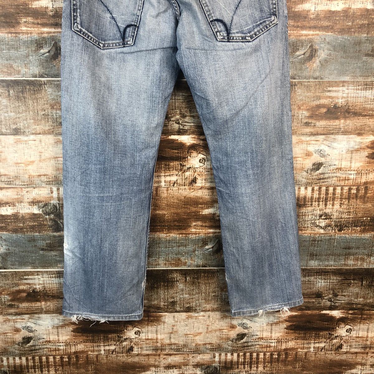 Japanese Brand Back Number Blue Distressed Denim Pants #A2098 Size US 30 / EU 46 - 22 Thumbnail