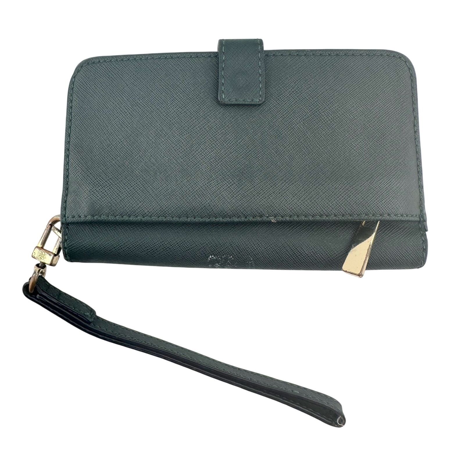 Tory Burch Tory Burch Deep Green Leather Bi-Fold Wallet Wristlet Size ONE SIZE - 3 Thumbnail