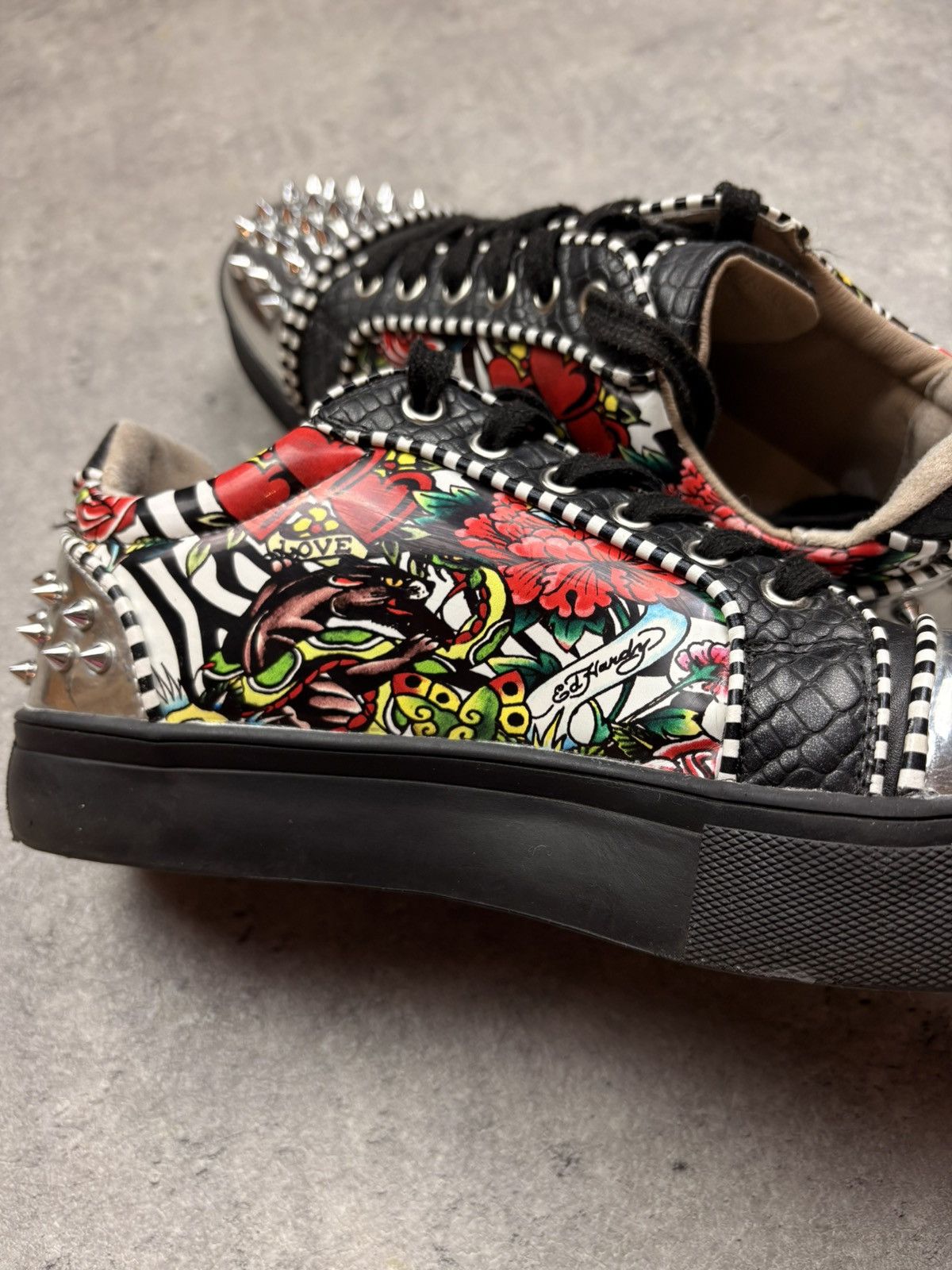 Ed Hardy Ed Hardy Studded Low-Top Sneakers shoes y2k avantgarde rare Size US 7.5 / IT 37.5 - 7 Thumbnail