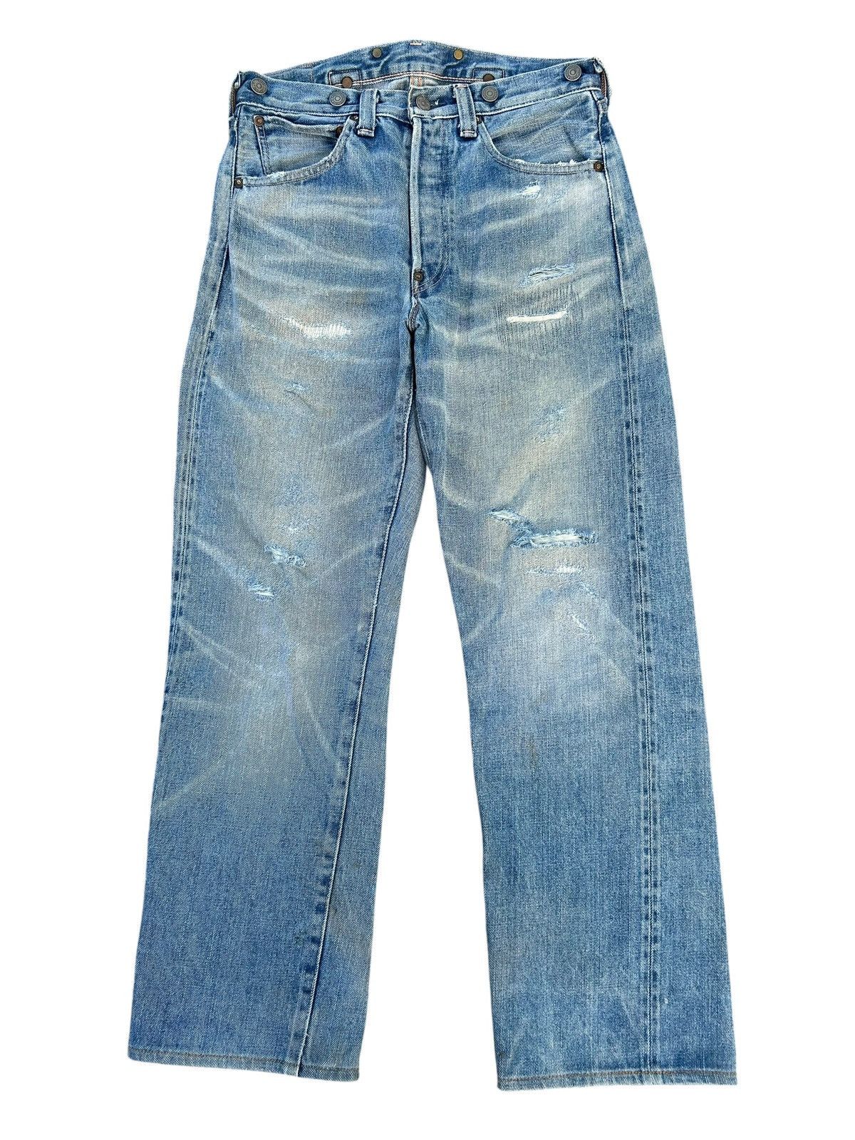Kapital Vintage Levis Big E Selvedge Buckle Back Thrashed Denim Jean Size US 30 / EU 46 - 3 Thumbnail