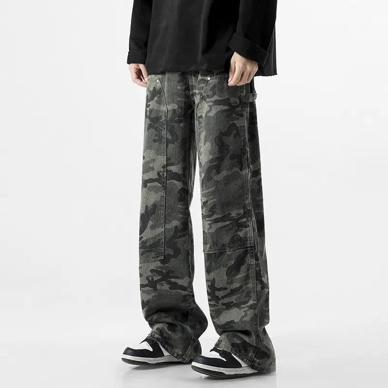 Japanese Brand Retro camouflage loose wide leg jeans Size US 32 / EU 48 - 5 Thumbnail