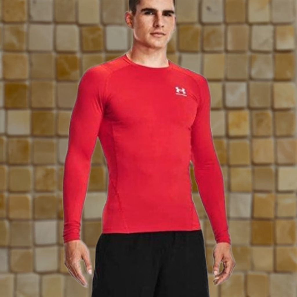 Under Armour NEW MENS UNDER ARMOUR HEATGEAR LONG SLEEVE RED FITTED CREW SIZE L Size US L / EU 52-54 / 3 - 1 Preview