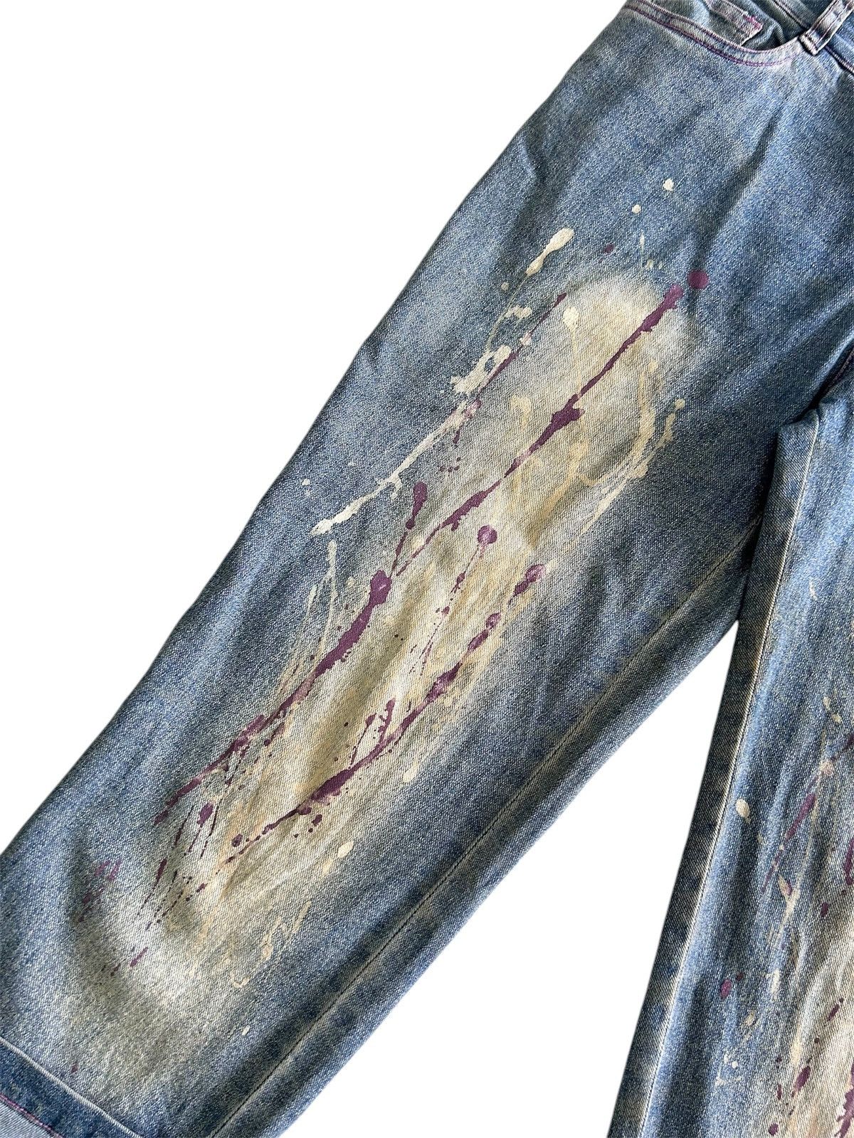 Japanese Brand × Vintage 💥 Vintage Japanese Denim Paint Splatter Jeans Size US 30 / EU 46 - 5 Thumbnail