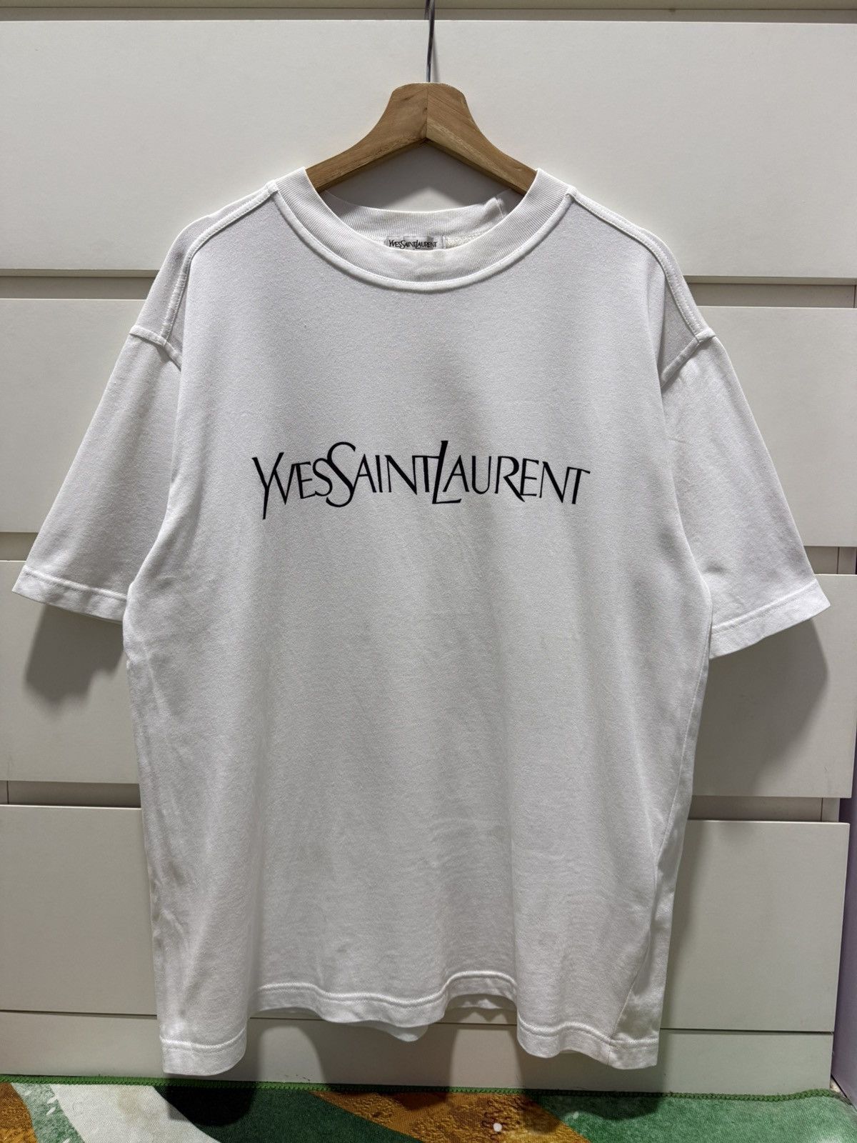Yves Saint Laurent Vintage Yves Saint Laurent Spellout Tee Size US L / EU 52-54 / 3 - 1 Thumbnail