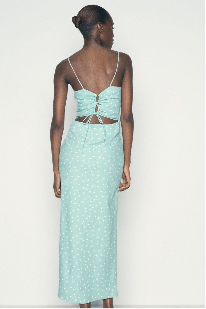 Zara Zara Linen blend polka dot midi dress Size S Size S / US 4 / IT 40 - 4 Thumbnail