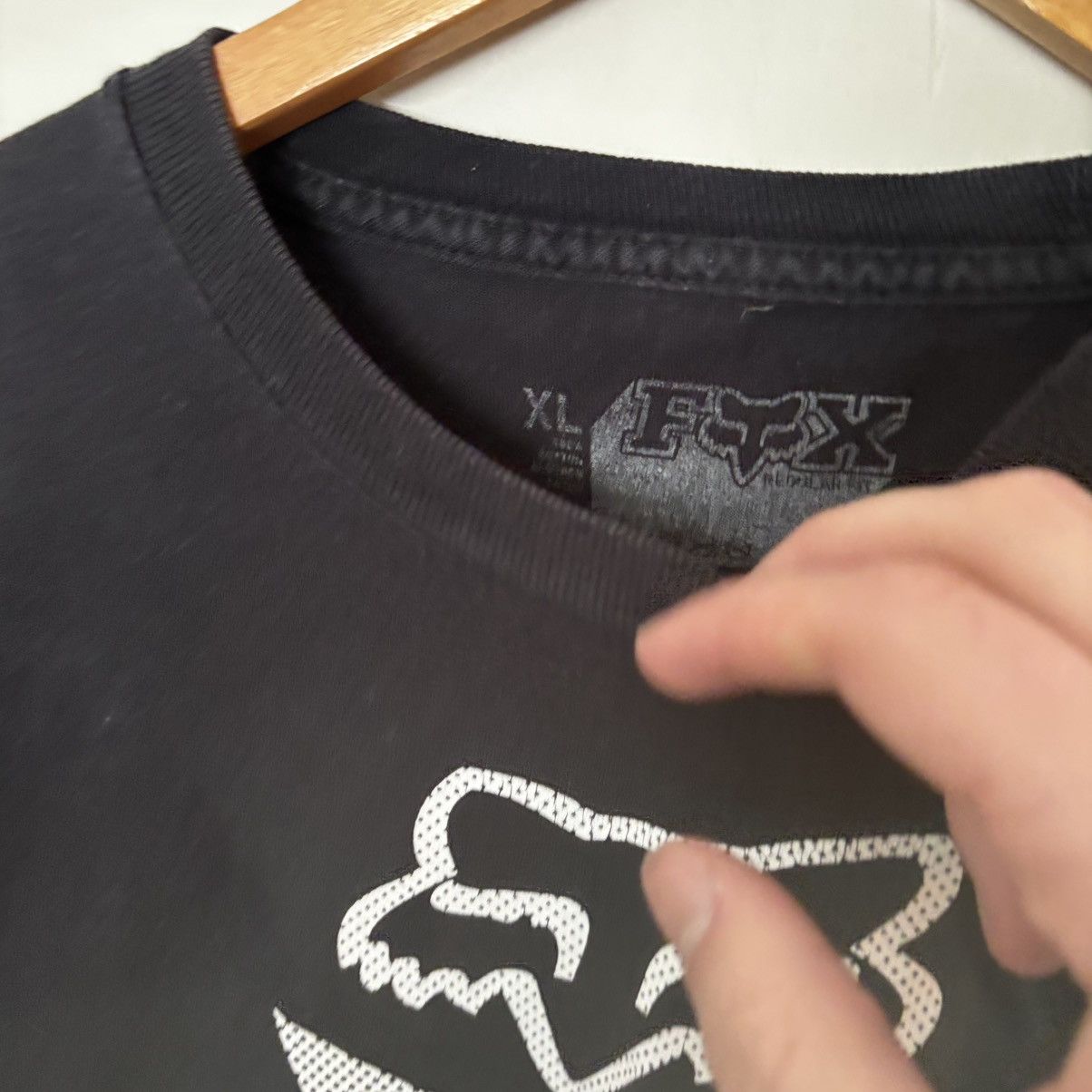 Fox Racing Y2K 2000s Fox Racing Black T Shirt Faded Boxy Fit Size US XL / EU 56 / 4 - 2 Thumbnail