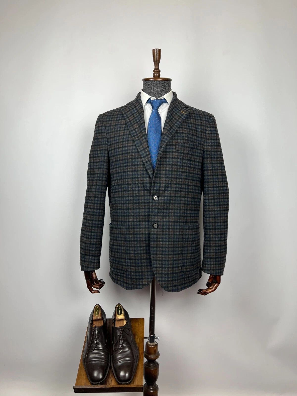 Other Linea Sartoriale Milano Plaid Multicolor Half Lined Blazer Size 46R - 1 Thumbnail