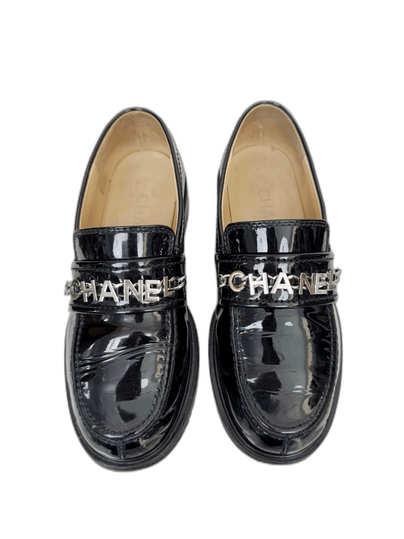 Chanel Chanel Loafers Size 35 Black Patent Leather -2505 Size US 4.5 / IT 34.5 - 1 Thumbnail