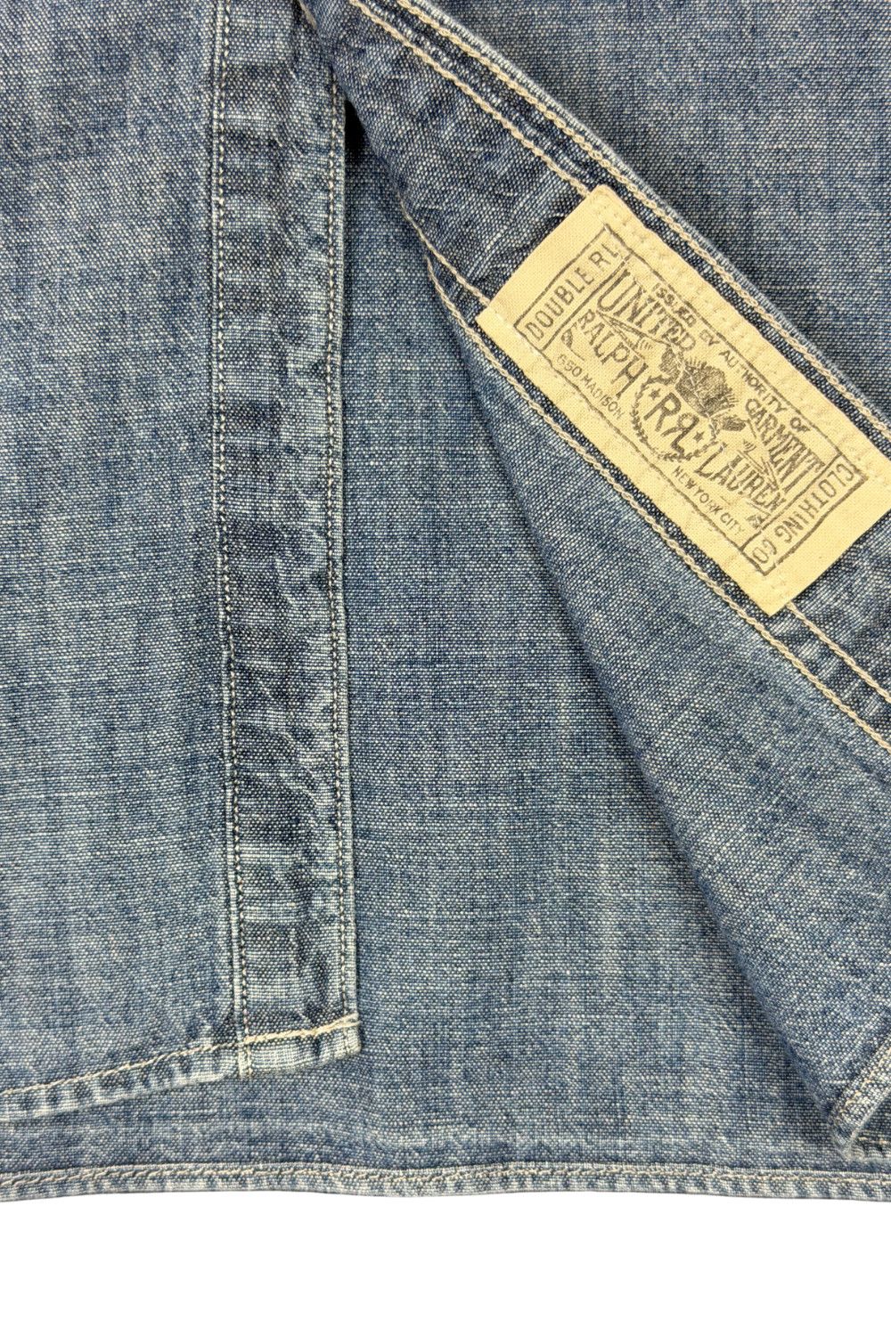RRL Ralph Lauren RRL Double RL Chambray Work Shirt Indigo Fade Ralph Lauren Size US XS / EU 42 / 0 - 10 Thumbnail