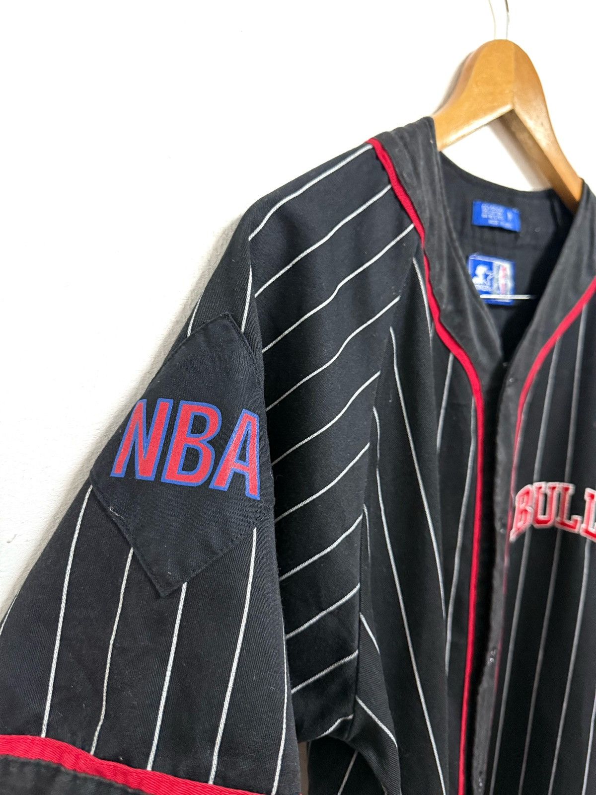 NBA × Starter × Vintage Vintage 90s Chicago Bulls Pinstripe Starter Jersey Size US M / EU 48-50 / 2 - 4 Thumbnail