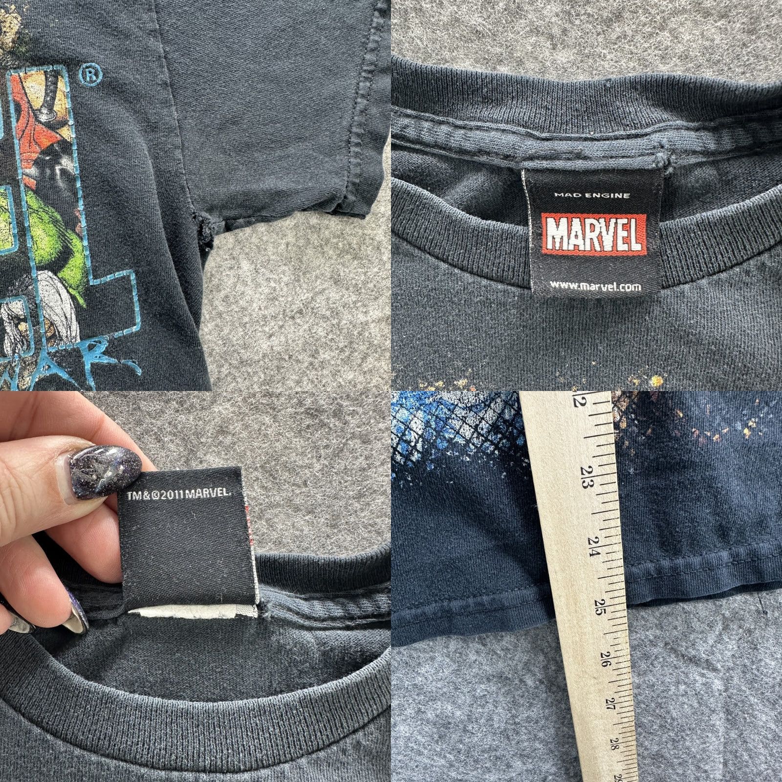 Vintage VINTAGE Marvel Civil War T-Shirt Mens Large Black Comic Book Superhero 2011 Graphic Tee Size US L / EU 52-54 / 3 - 8 Thumbnail