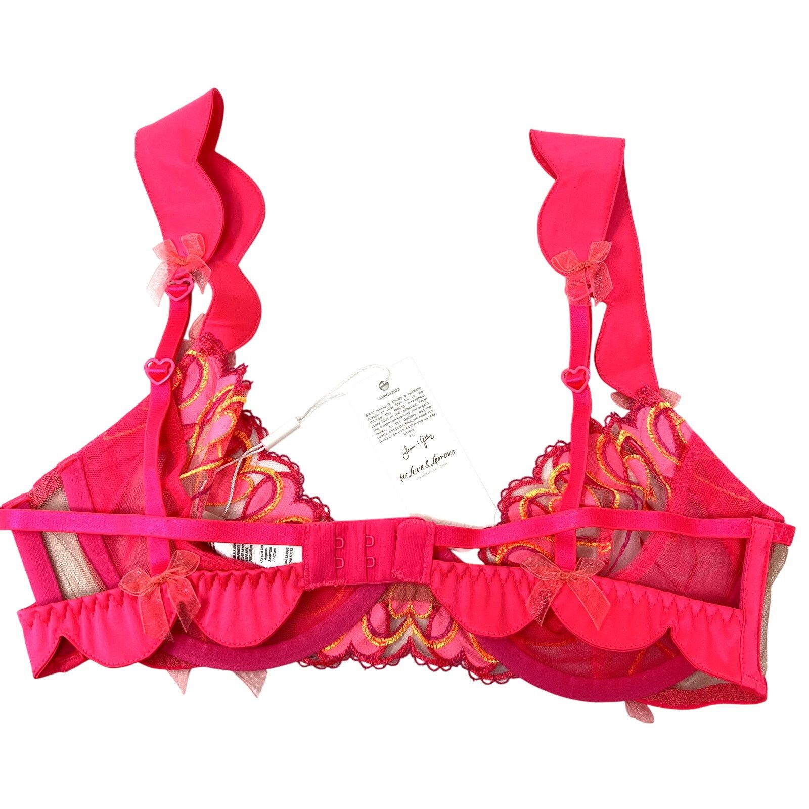 For Love & Lemons FOR LOVE & LEMONS Graphic Hearts Bra pink size L Large C0 Size ONE SIZE - 4 Thumbnail