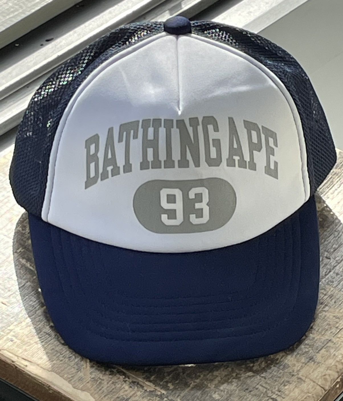 Bape BAPE Bathing Ape Hat 93 Mesh Trucker Hat Navy/Blue Size ONE SIZE - 2 Thumbnail