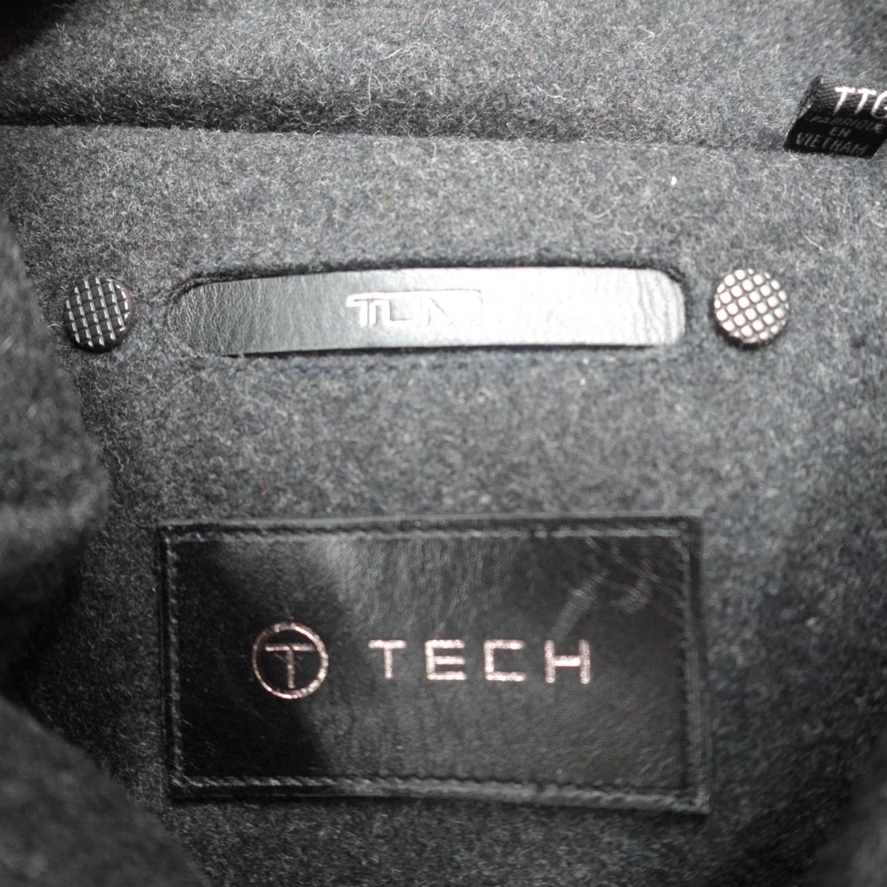 Tumi Tumi Jacket 2XL Gray Charcoal Wool Blend Peacoat Double Breasted Mens Jacket Regular Winter Fall Spring Suit Casual Travel Size 48R - 2 Thumbnail