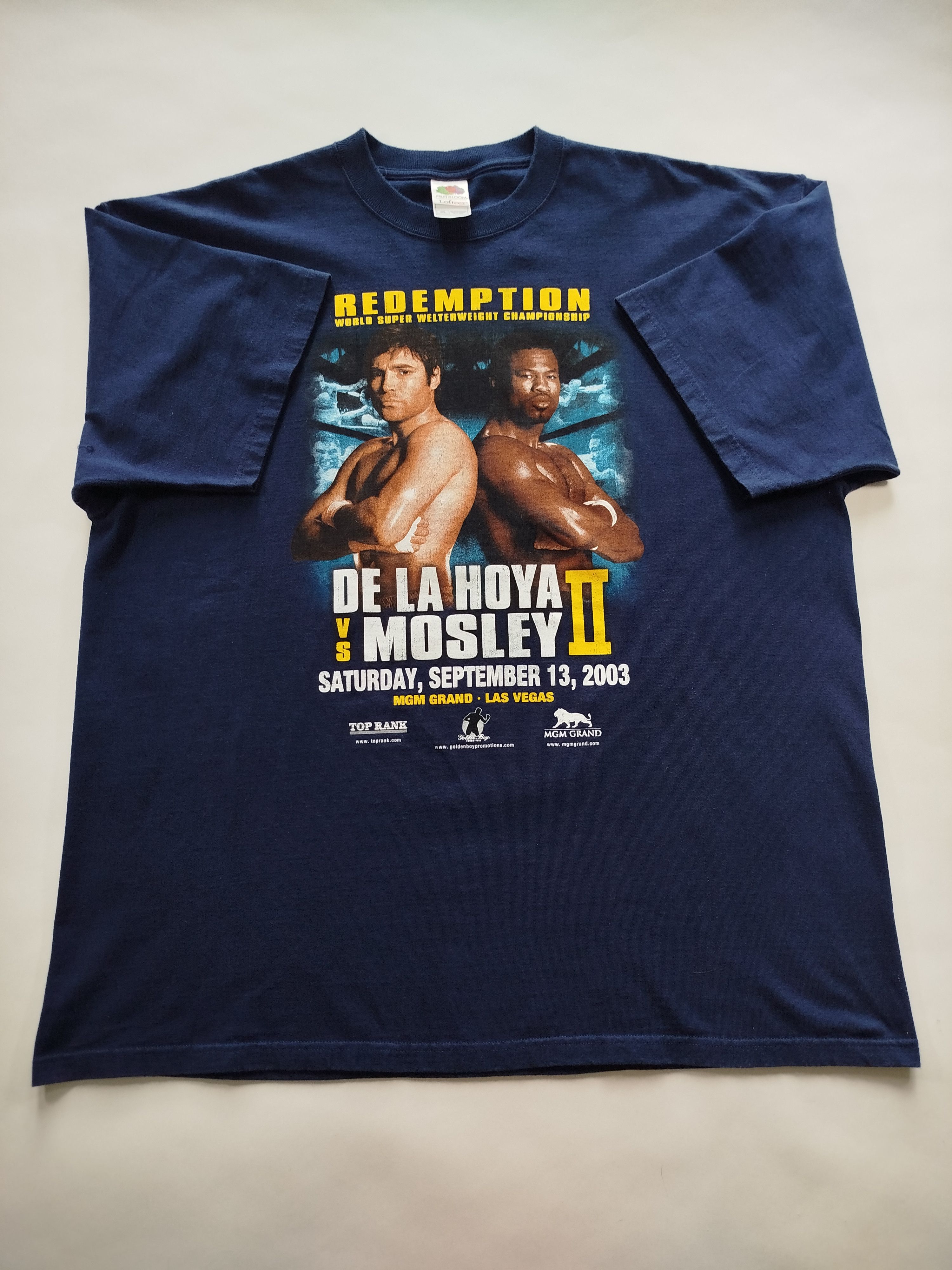 Vintage Vintage 2003 Oscar De La Hoya VS Mosley Promo Tee Size US XXL / EU 58 / 5 - 1 Thumbnail