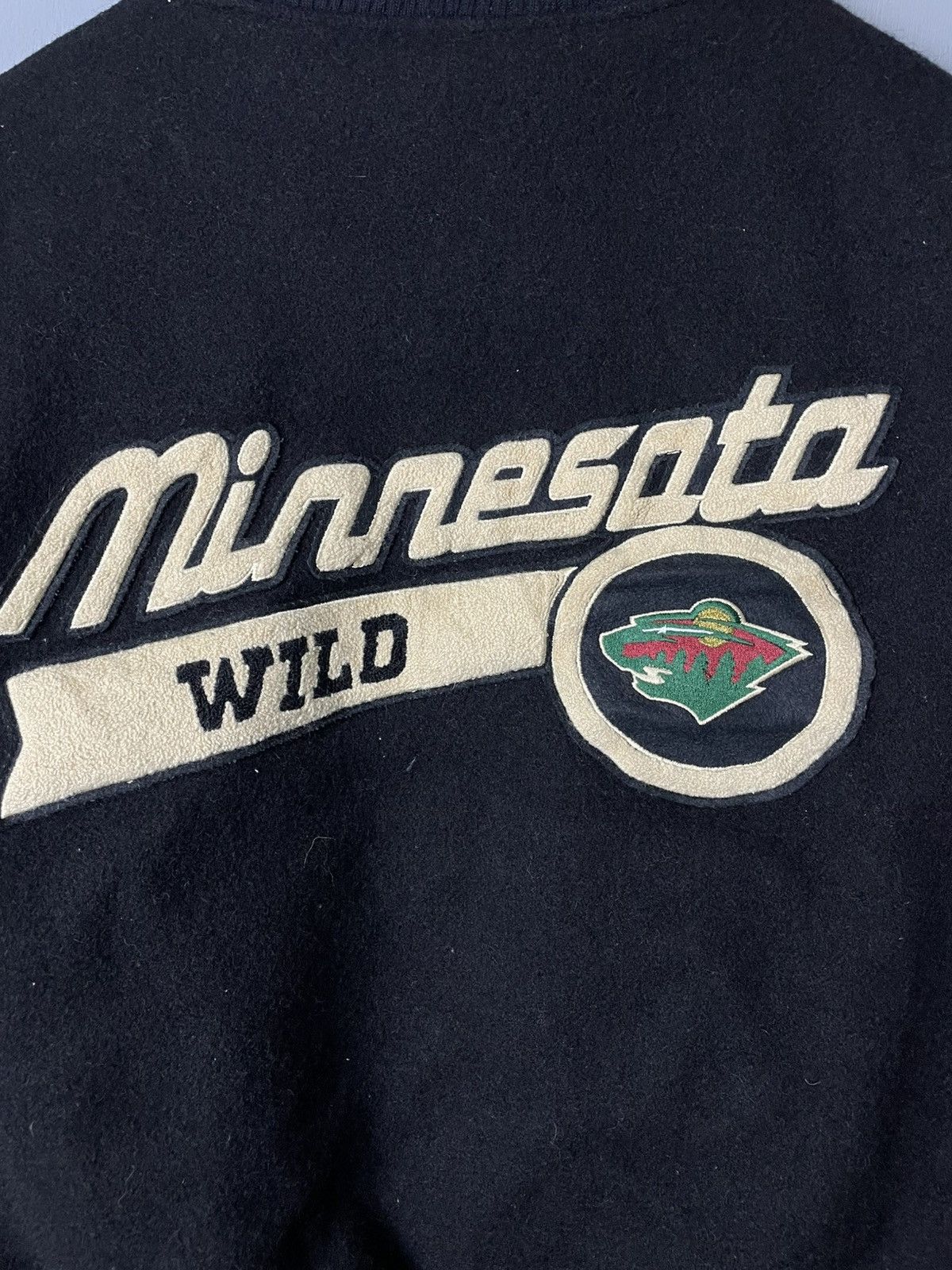 Vintage Vintage minnesota wild varsity jacket leather sleeve Size US L / EU 52-54 / 3 - 7 Thumbnail