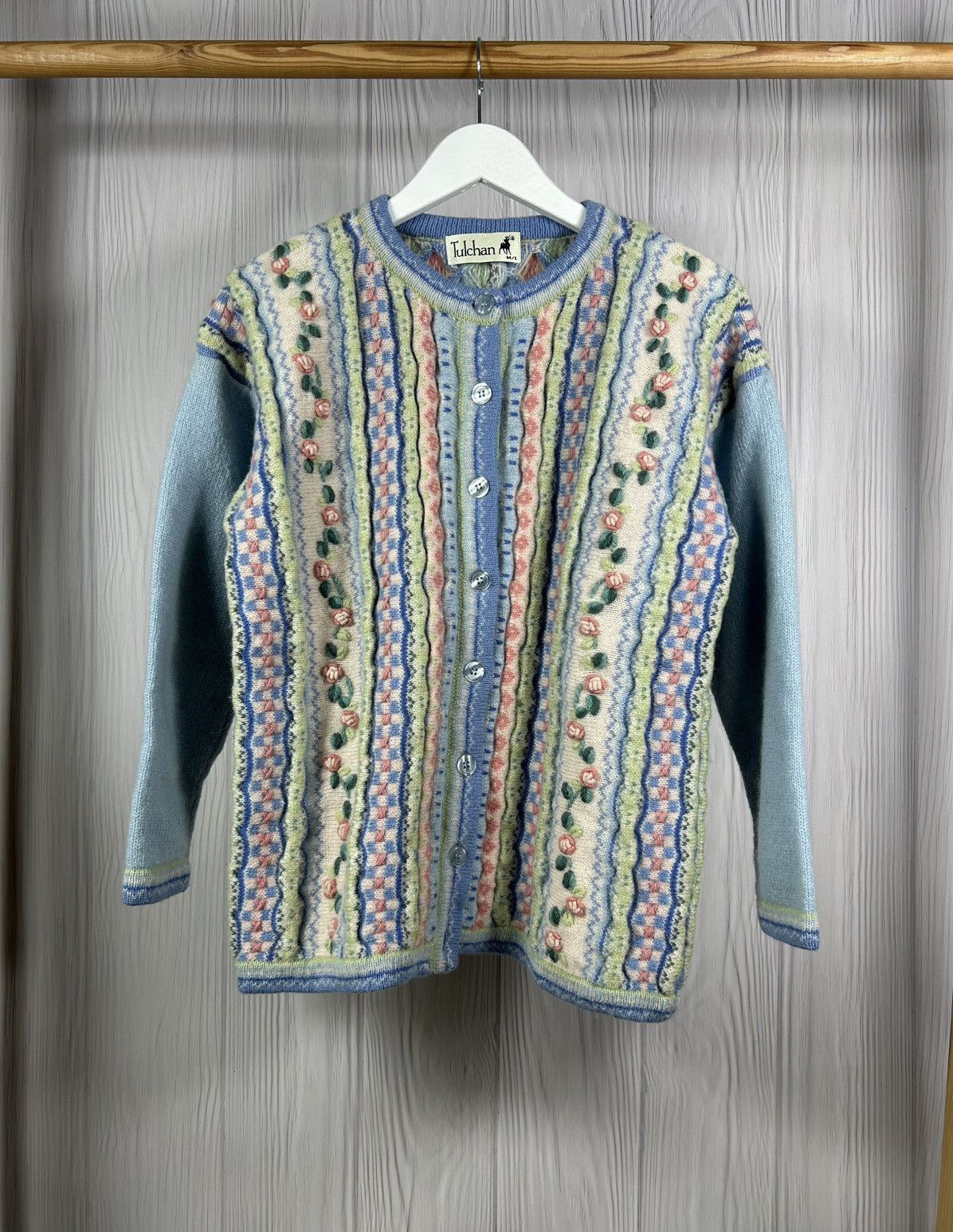 Vintage Vintage Tulchan 1998 Wool Cardigan Floral Size M/L S/S 98 Size L / US 10 / IT 46 - 1 Thumbnail