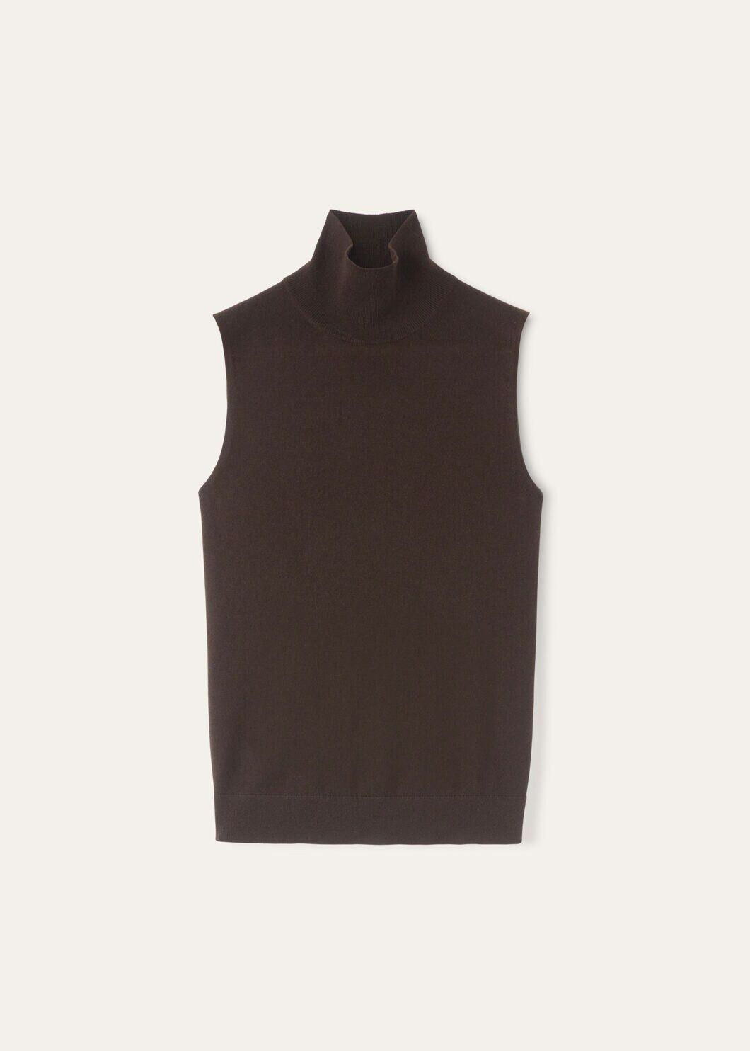 Loro Piana o1srvl11e0725 FAO5327 Sleeveless Turtleneck Sweater in Brown Size M / US 6-8 / IT 42-44 - 1 Thumbnail