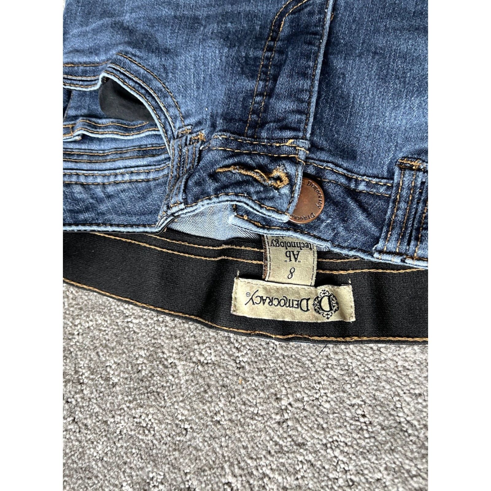 Vintage Democracy Jeans Skinny Pants 8 Blue Cotton Stretch Twill Ab Technology Pockets Regular Womens Size 30" / US 8 / IT 44 - 5 Thumbnail