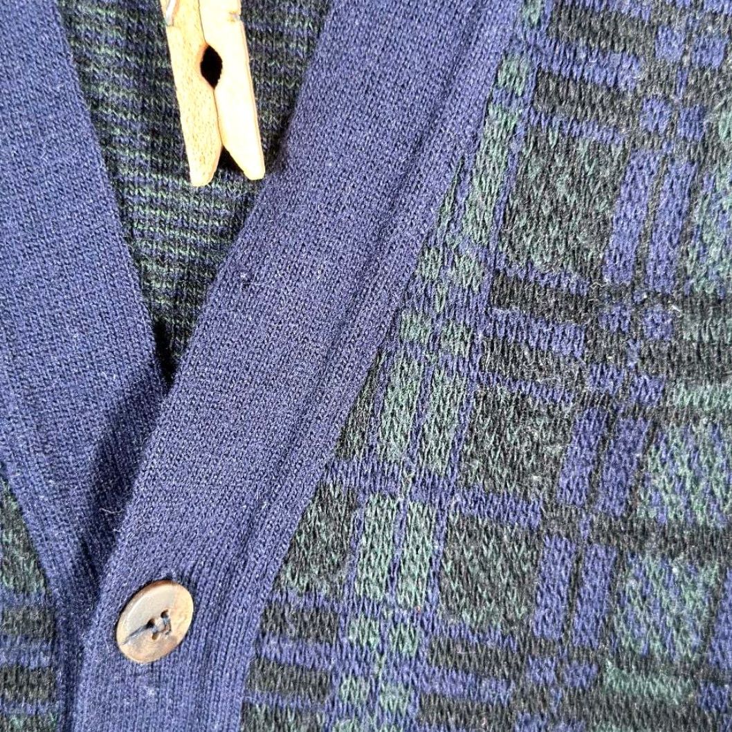 Murano VINTAGE Murano Sweater Vest Cardigan Adult L Blue Green Blackwatch Plaid 90s Murano Wool Crew Neck Vest Mens Size US L / EU 52-54 / 3 - 7 Thumbnail