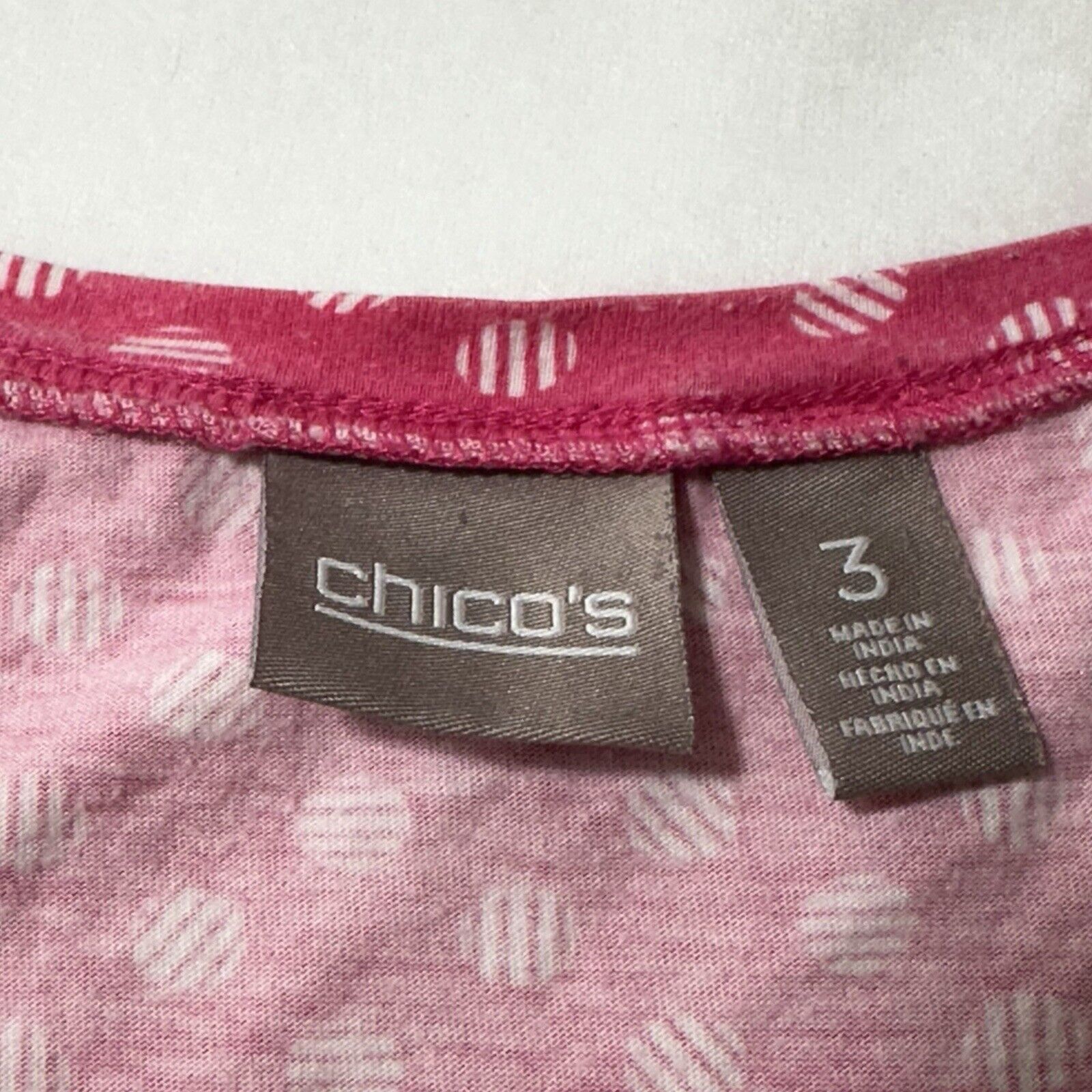 Chicos Chico's XL Pink Polka Dot Lightweight Pullover T Shirt Size XL / US 12-14 / IT 48-50 - 7 Thumbnail