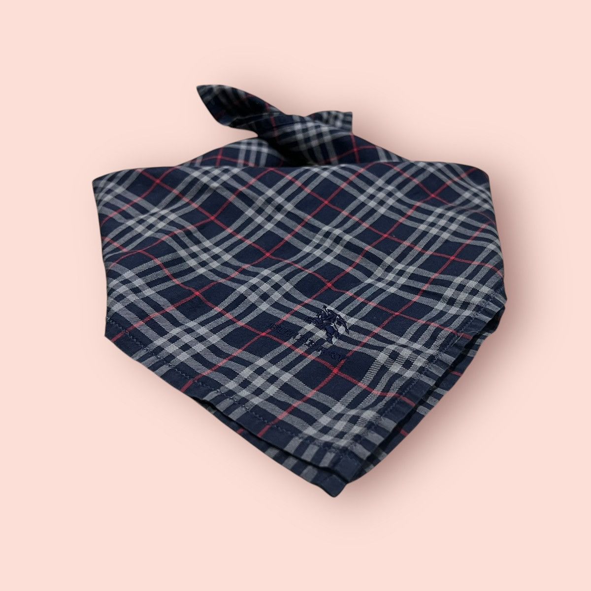 Burberry × Designer ICONIC BURBERRY BLACK LABEL PLAID NOVA CHECK HANDKERCHIEF Size ONE SIZE - 4 Thumbnail