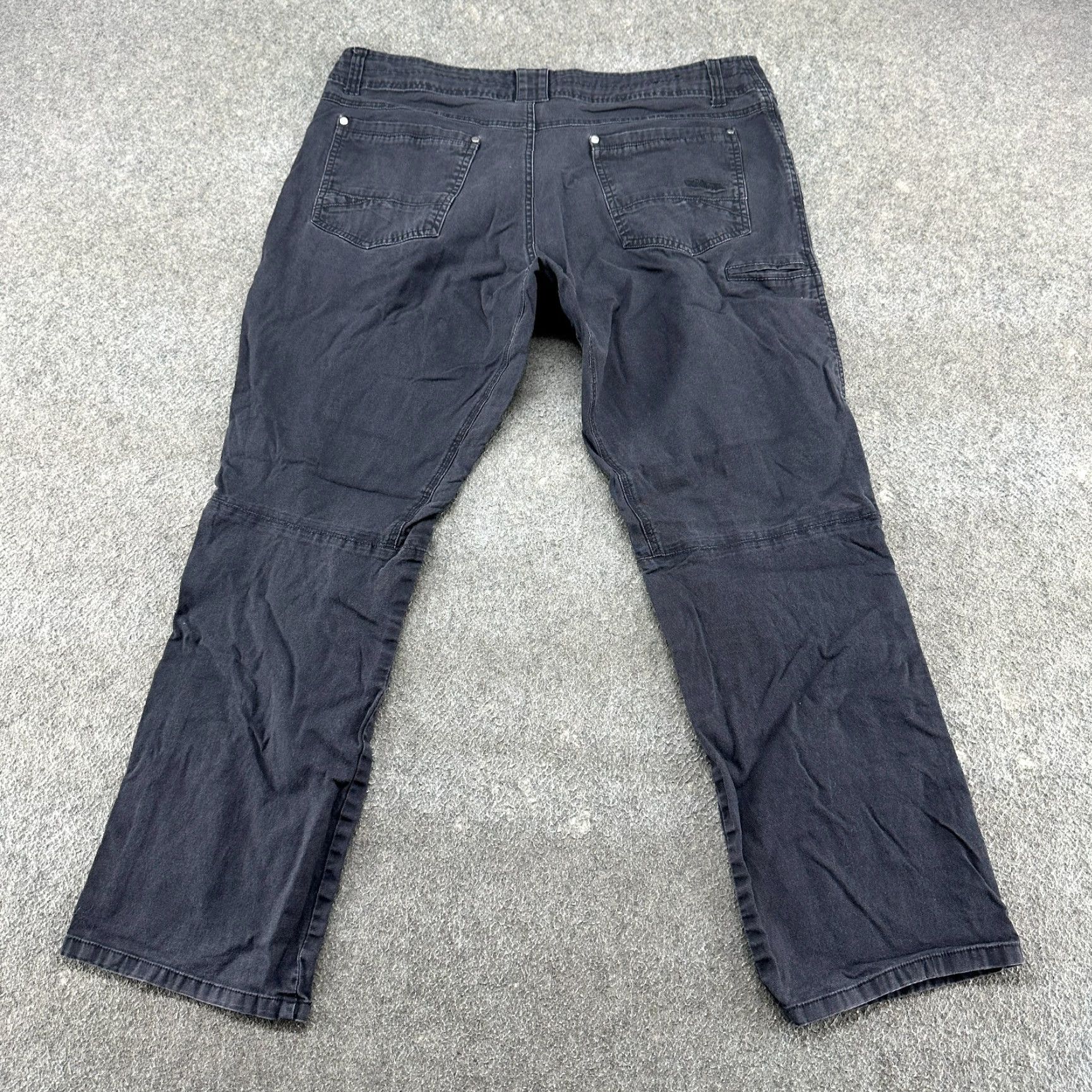 Vintage Kuhl Pants Mens 38x30 Black Carpenter Straight Leg Canvas Vintage Patina Dye Jeans? Size US 38 / EU 54 - 7 Thumbnail