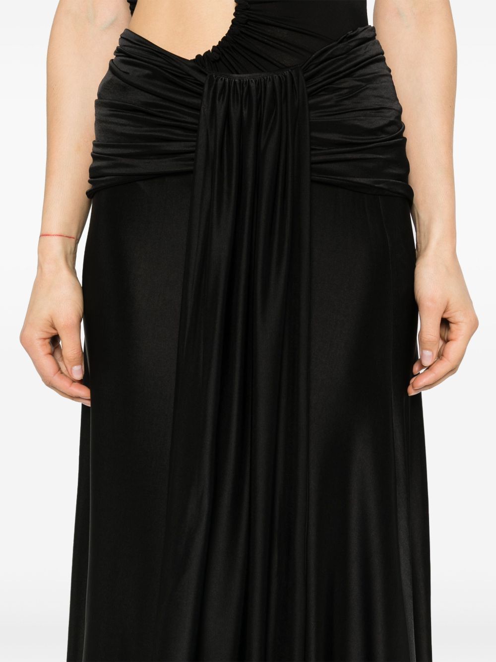 Paco Rabanne Paco Rabanne Black Ruched Maxi Skirt Size 26" / US 2 / IT 38 - 2 Thumbnail