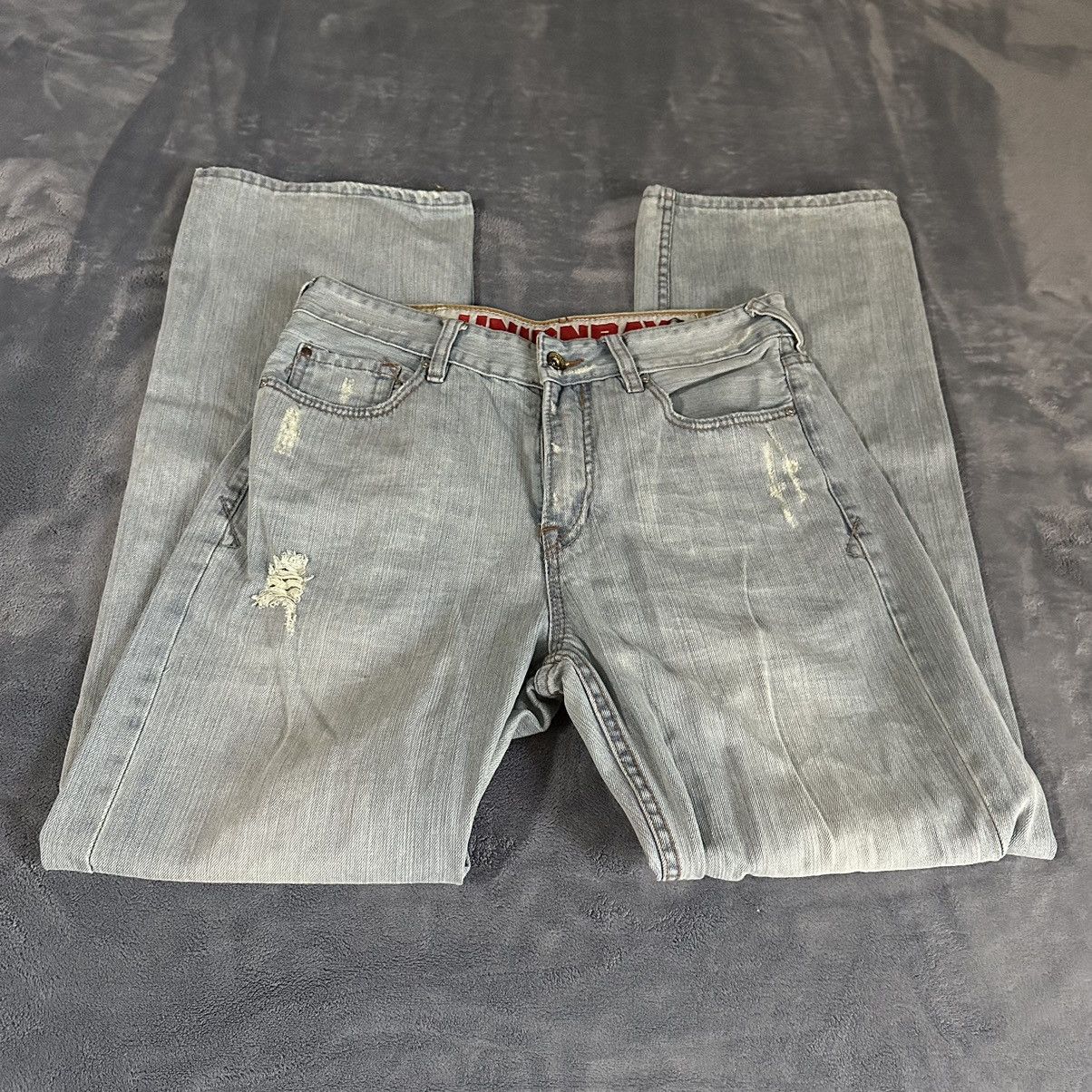 UNIONBAY Vintage Union Bay Distressed Light Wash Jeans Size US 31 - 2 Thumbnail
