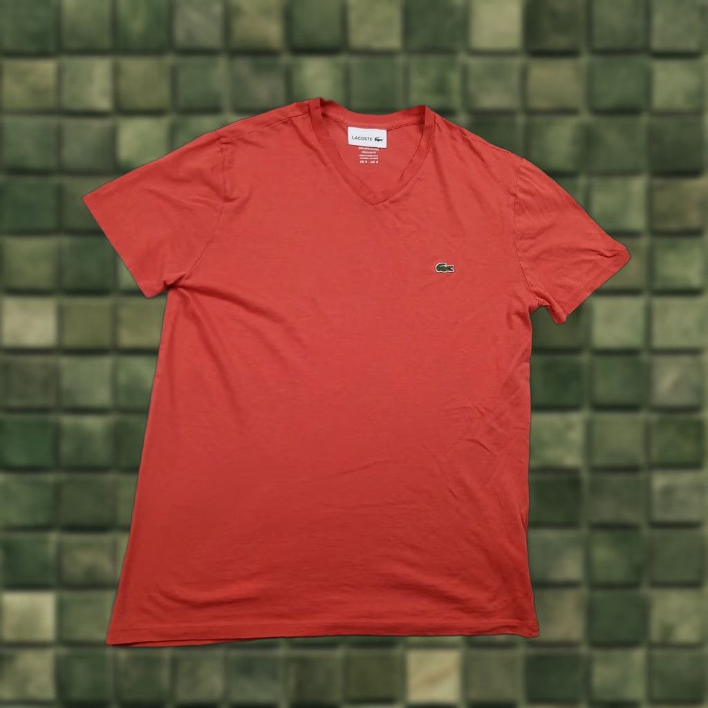 Lacoste Lacoste V Neck T Shirt Mens S Orange Preppy Shirt Size US S / EU 44-46 / 1 - 1 Thumbnail