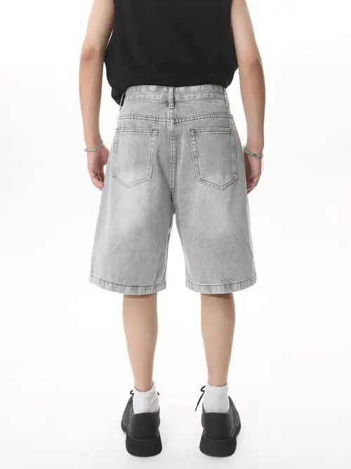 Jean Fujisaki x Etou Faded Gray Washed Loose Fit Denim Shorts Size US 34 / EU 50 - 2 Thumbnail